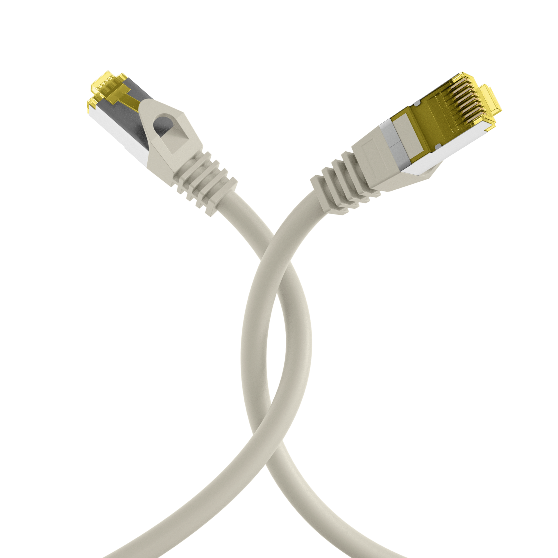 RJ45 Patchkabel Cat.6A S/FTP LSZH  Cat.7 Rohkabel grau 2m