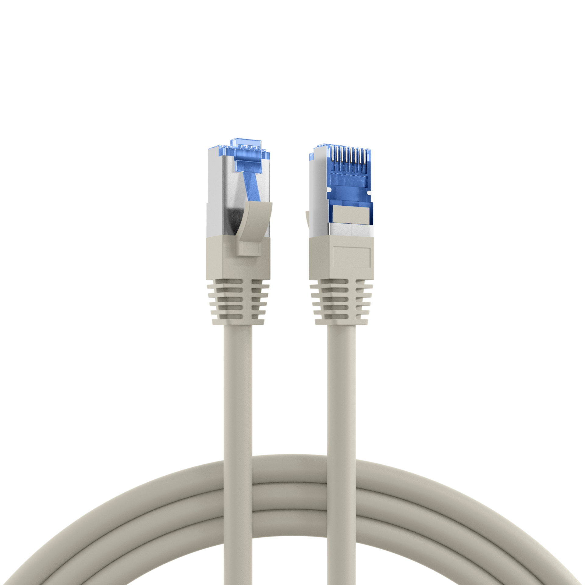 RJ45 Patchkabel Cat.6A S/FTP TPE Cat.7 Rohkabel superflex grau 25m