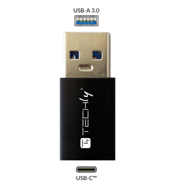 Adapter USB-A M auf USB-C F, USB 3.0, schwarz