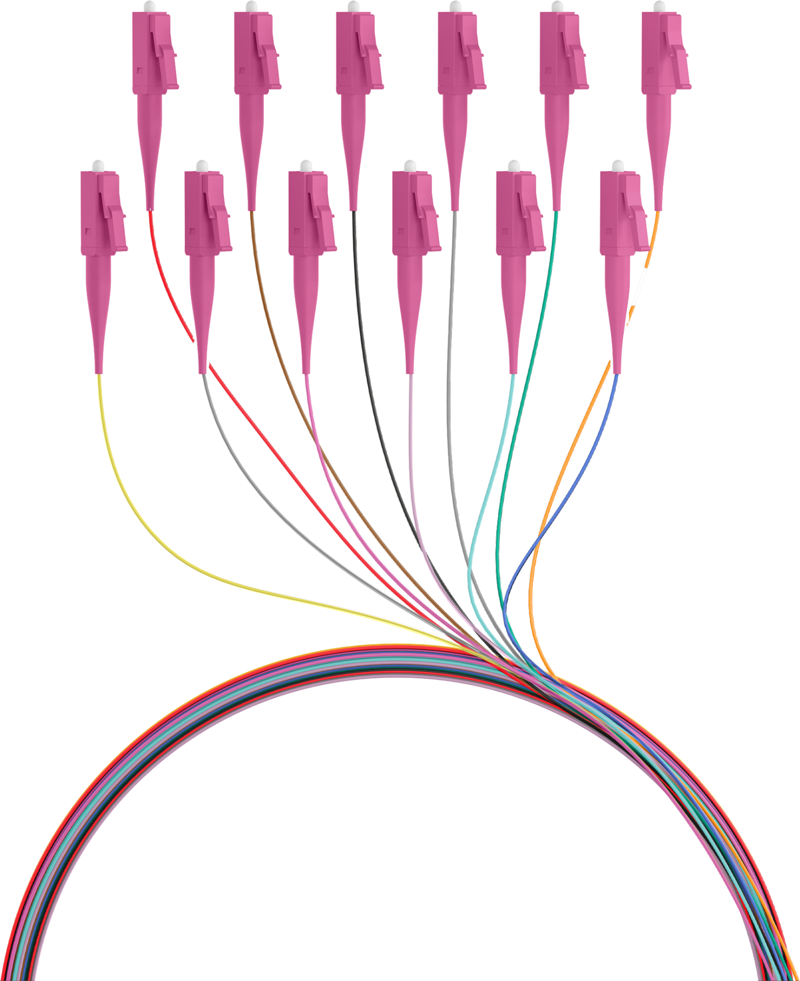 INFRALAN® Fiber Pigtail LC OM4 -colored set 2m - 12 pieces