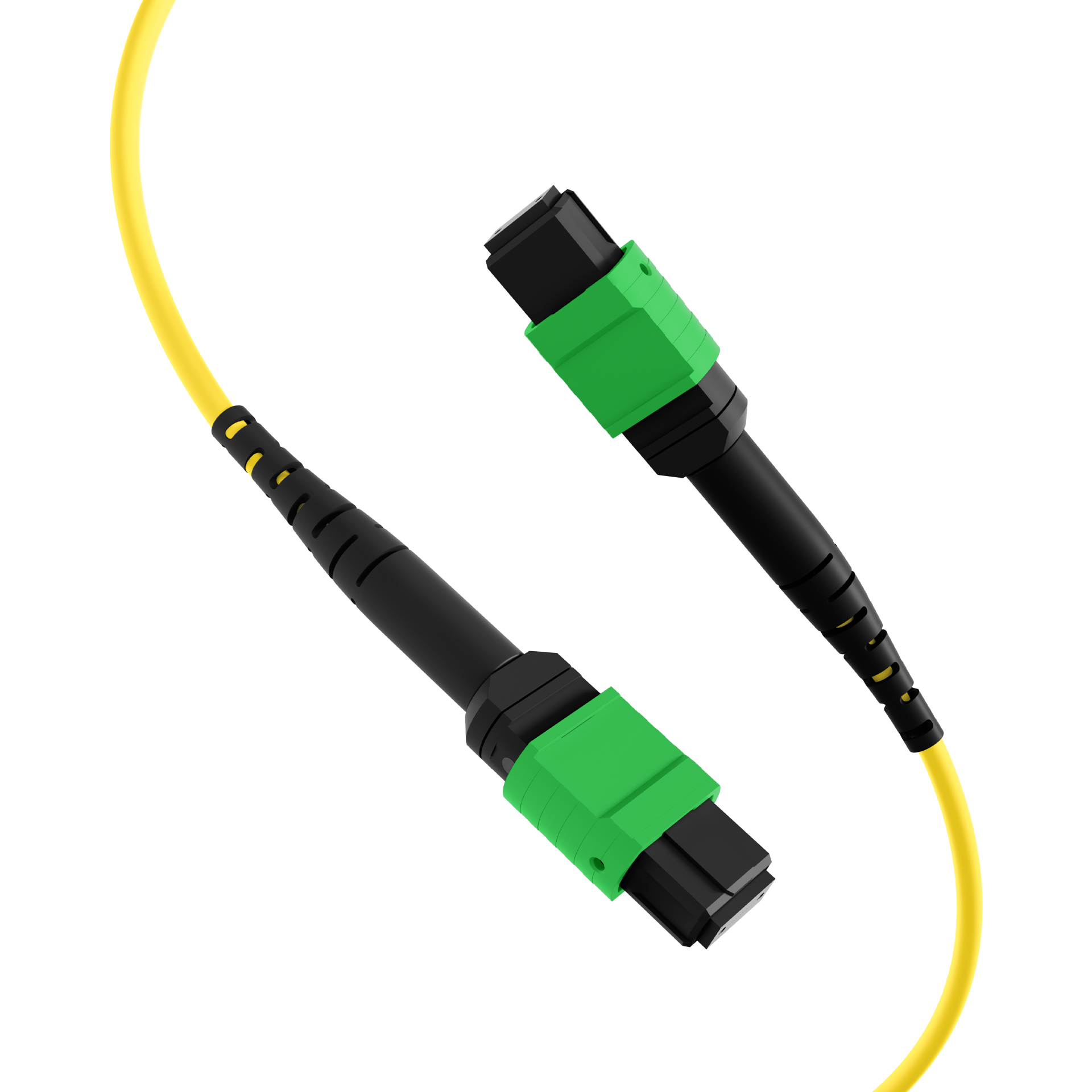 MTP®/APC(F)-MTP®/APC(F) Patch cable OS2 12 fibers Typ A LSZH yellow 10m