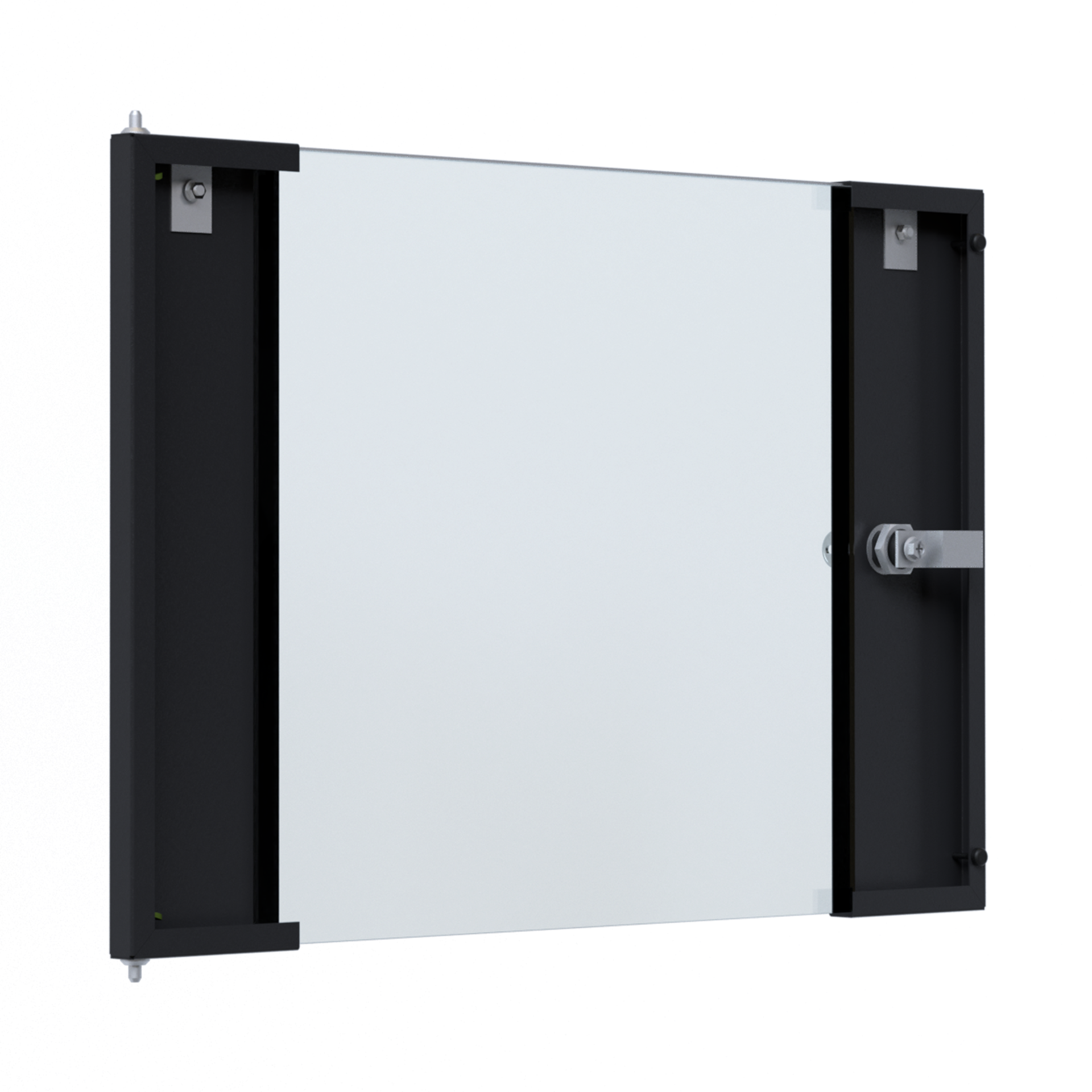 Glastür für X-Rack Wandgehäuse 9HE schwarz RAL9005 3/3