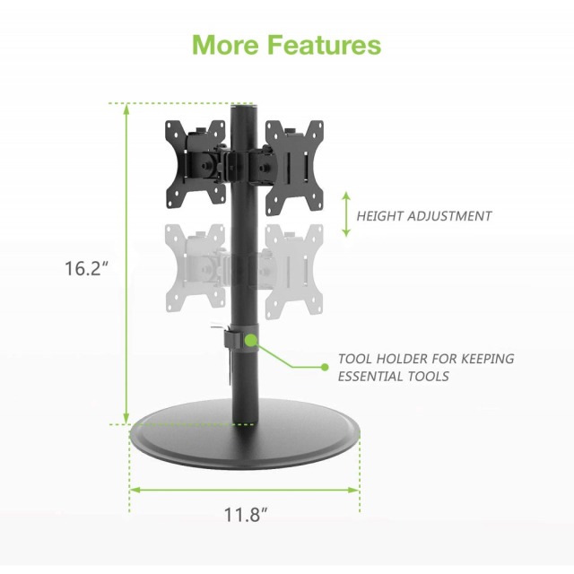 Desk stand for 2 LCD TV LED 17-32'', Black