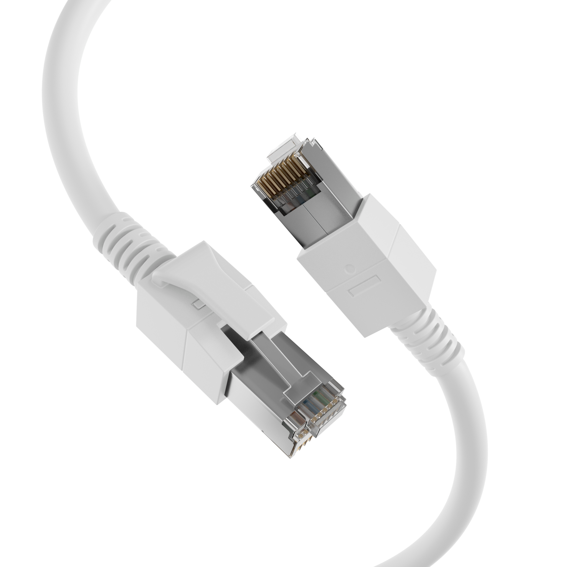 RJ45 Patchkabel Cat.6A S/FTP FRNC  VC LED weiß 2m