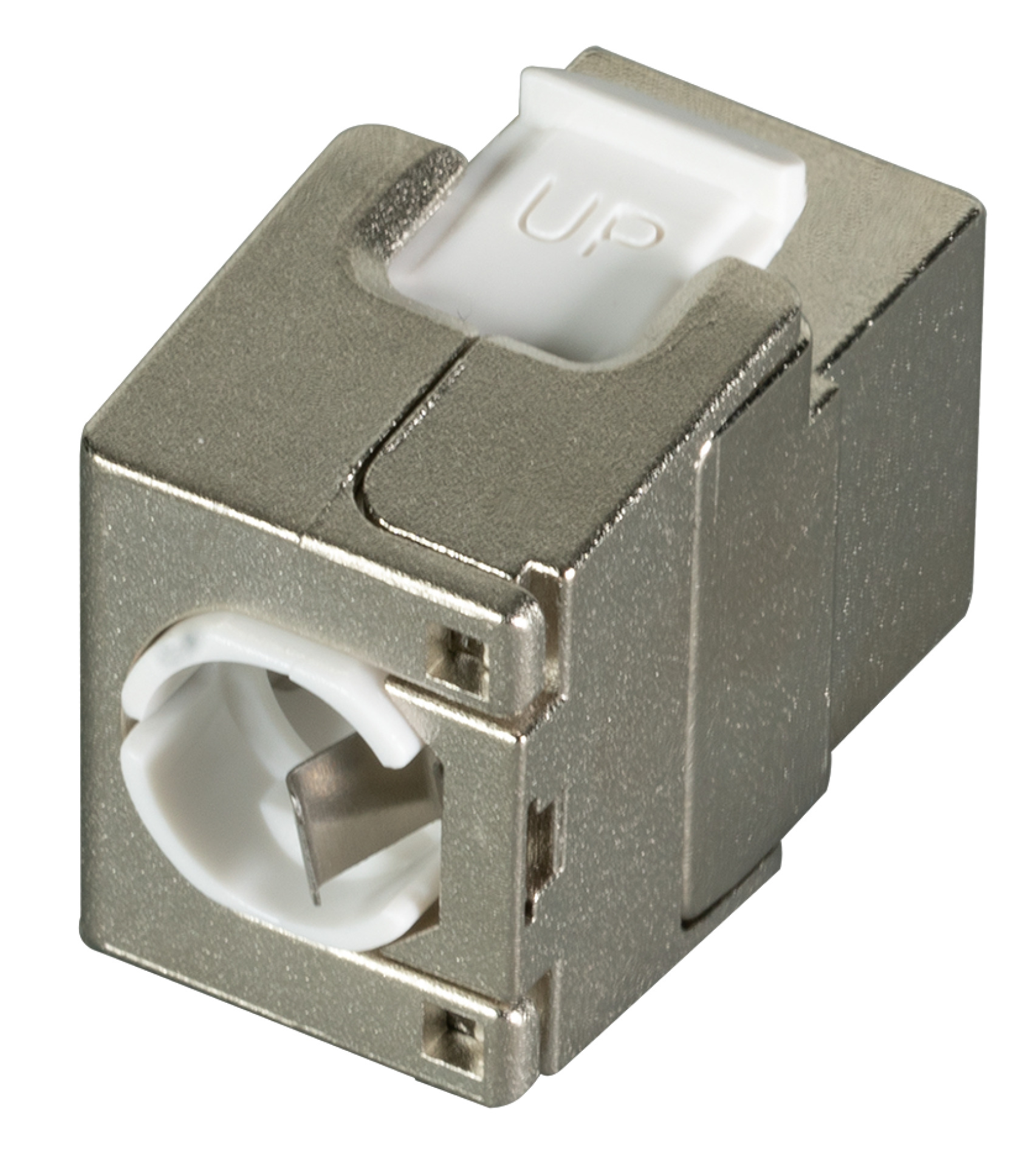 RJ45 Shortbody Keystone STP, Cat.6A 500MHz mit integriertem Shutter