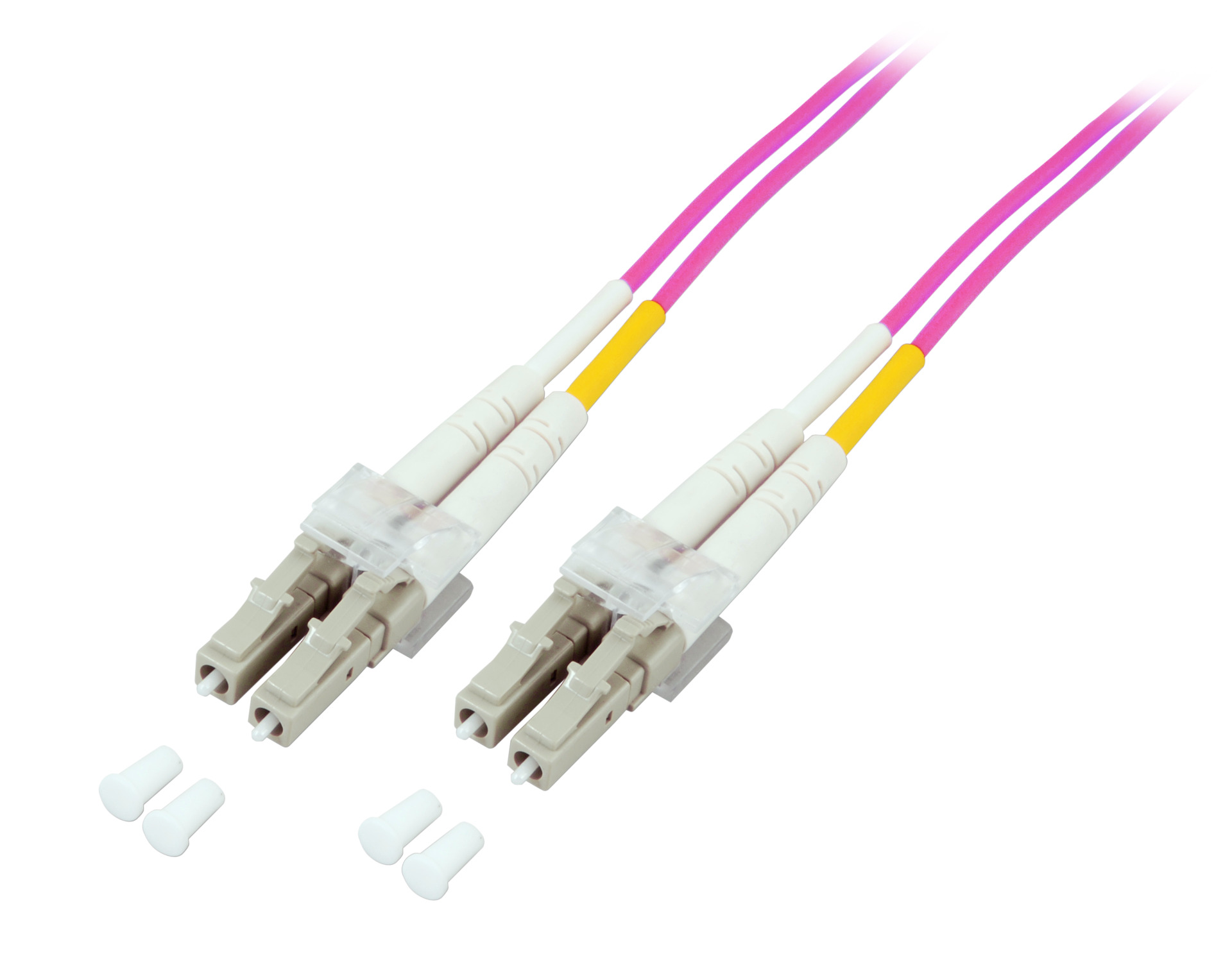 Duplex Jumper LC-LC 50/125µ, OM4, LSZH, erica violet, 2.0mm, 40m