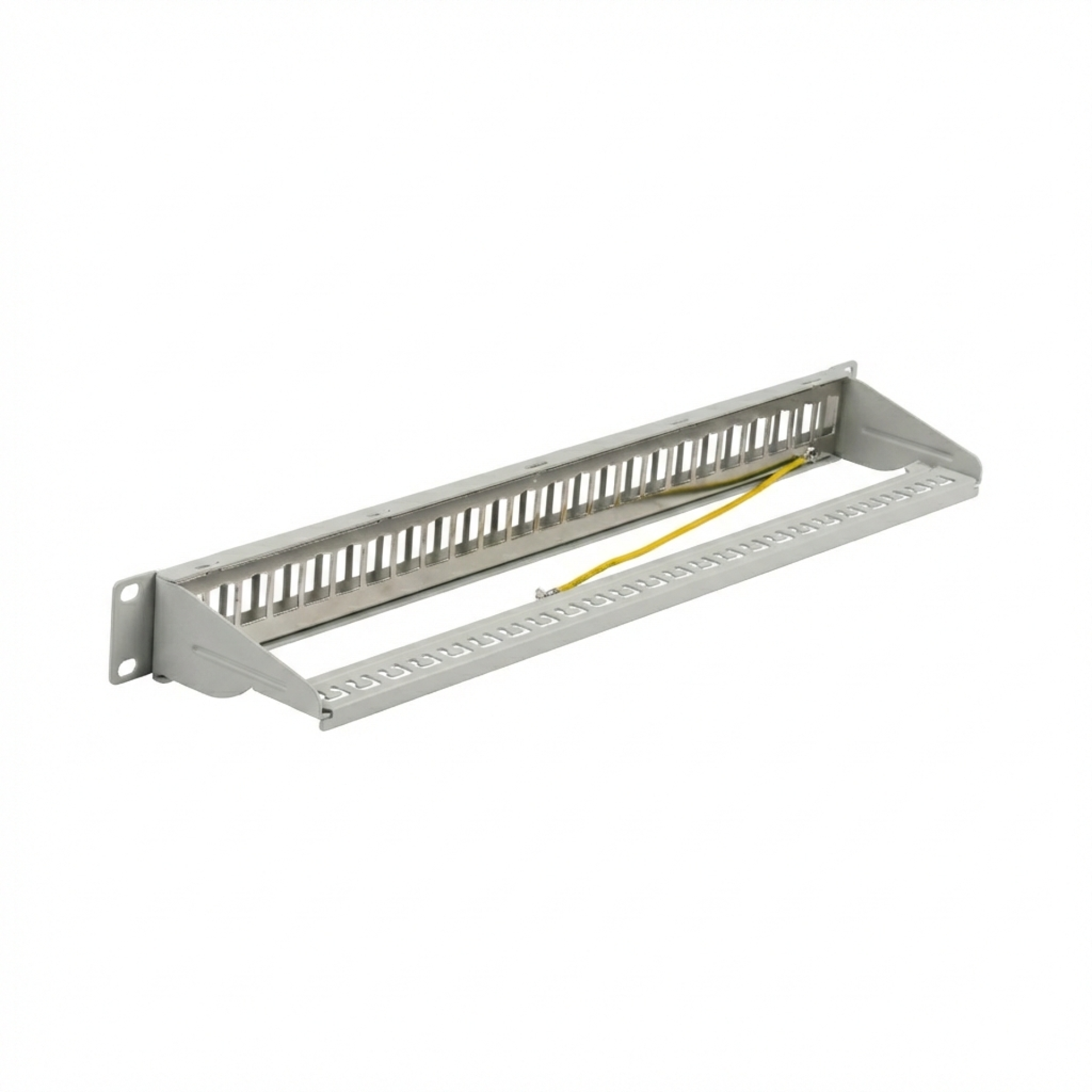 Verteilerfeld 19" 1HE, 24-Port, Metall, klappbar, grau RAL7035