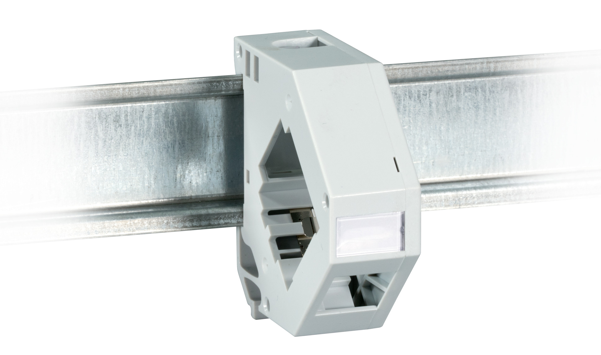 Keystone holder 1-Port, for DIN Rail, plastic