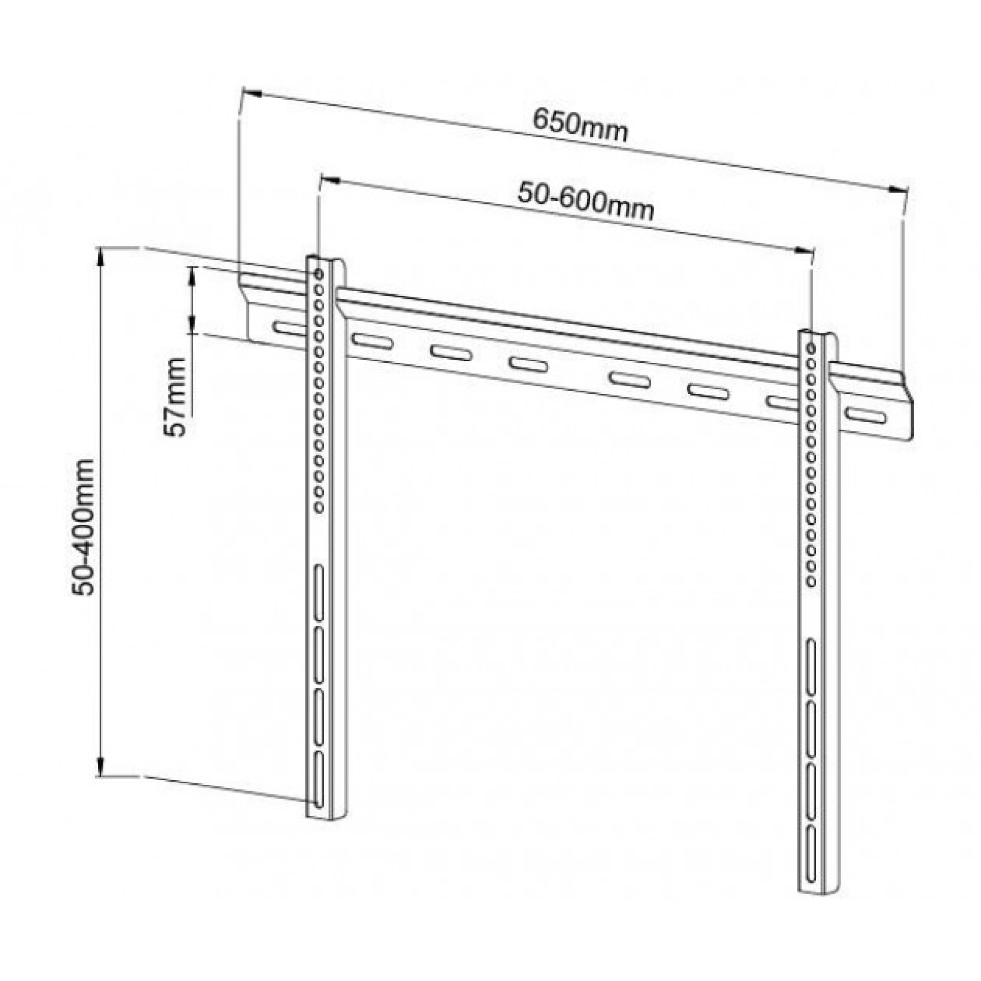 Wandhalterung für 1 LCD TV LED 40"-65", Ultra Slim, Wanddistanz: 22mm, schwarz