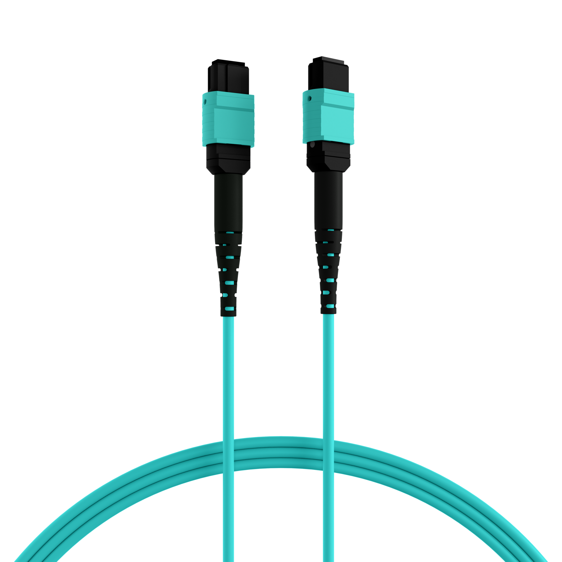 MTP®(F)-MTP®(F) Patch cable OM3 12 fibers Typ B LSZH aqua 15m