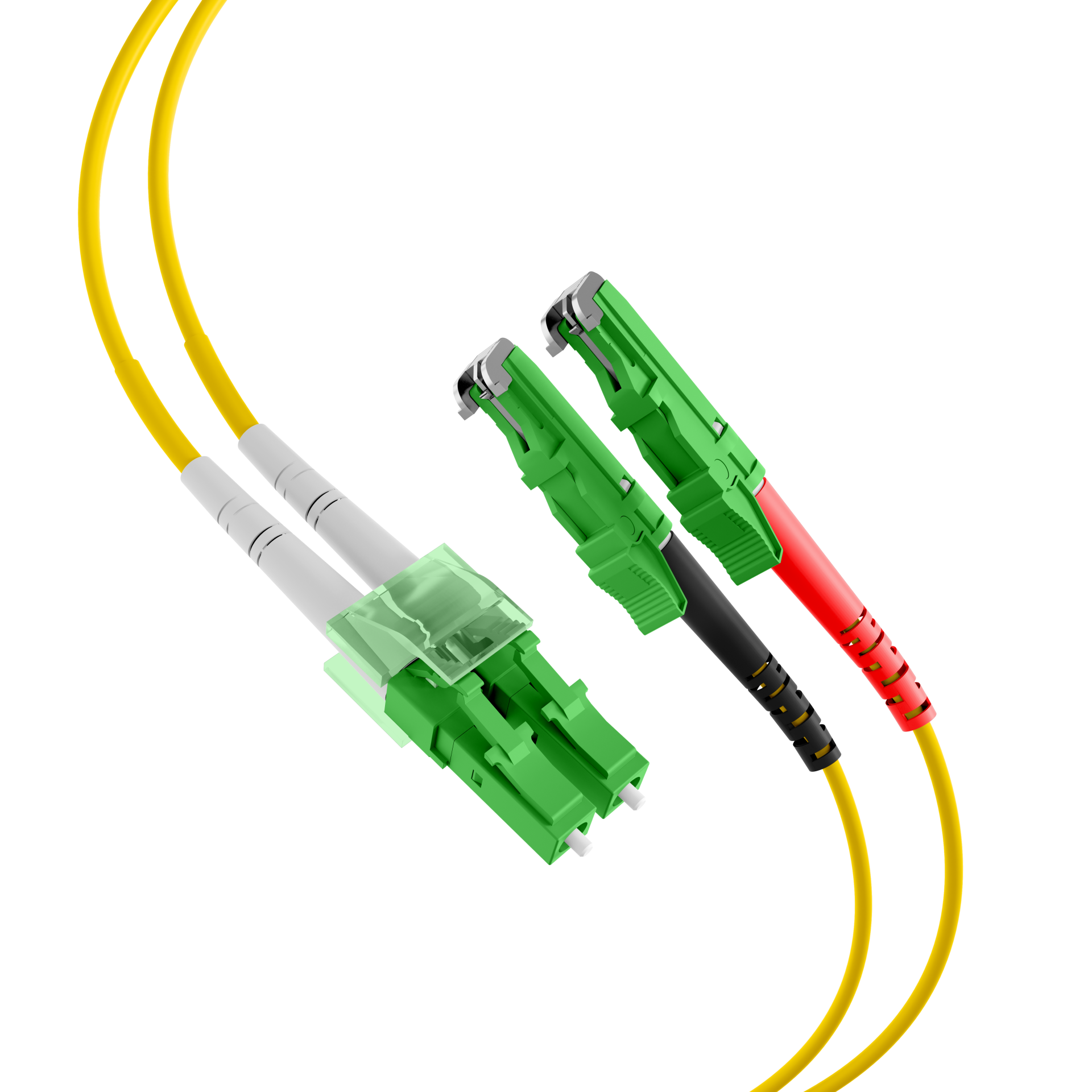 Duplex Patchkabel E2000®/APC-LC/APC OS2 1m LSZH 3mm gelb