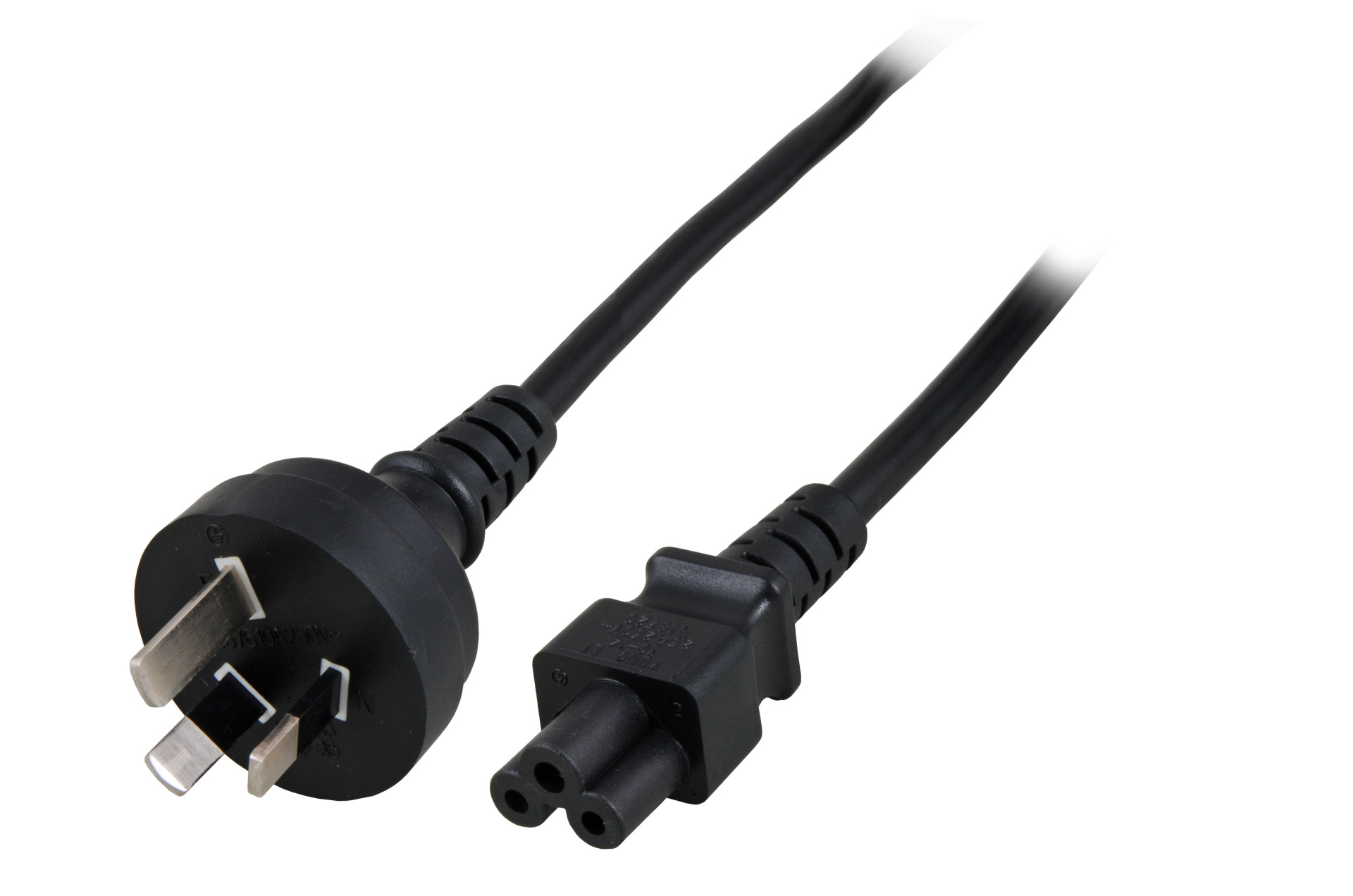 Netzleitung Australien AS3112 - C5 180°, schwarz, 1,8 m, 3 x 0,75mm²