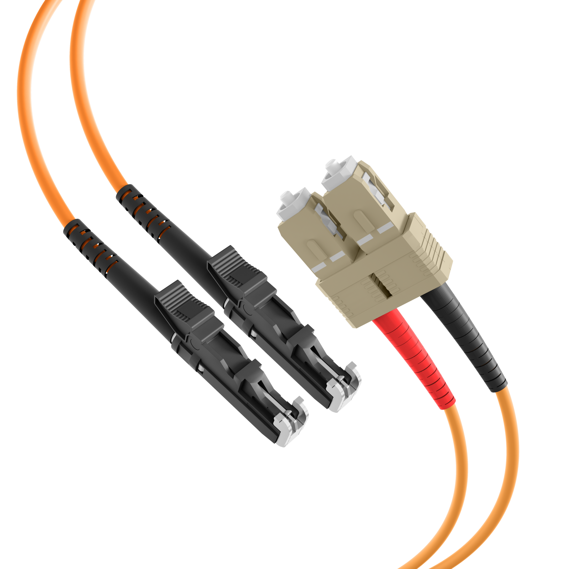 Duplex Patchkabel E2000®-SC OM2 0,5m LSZH 3mm orange