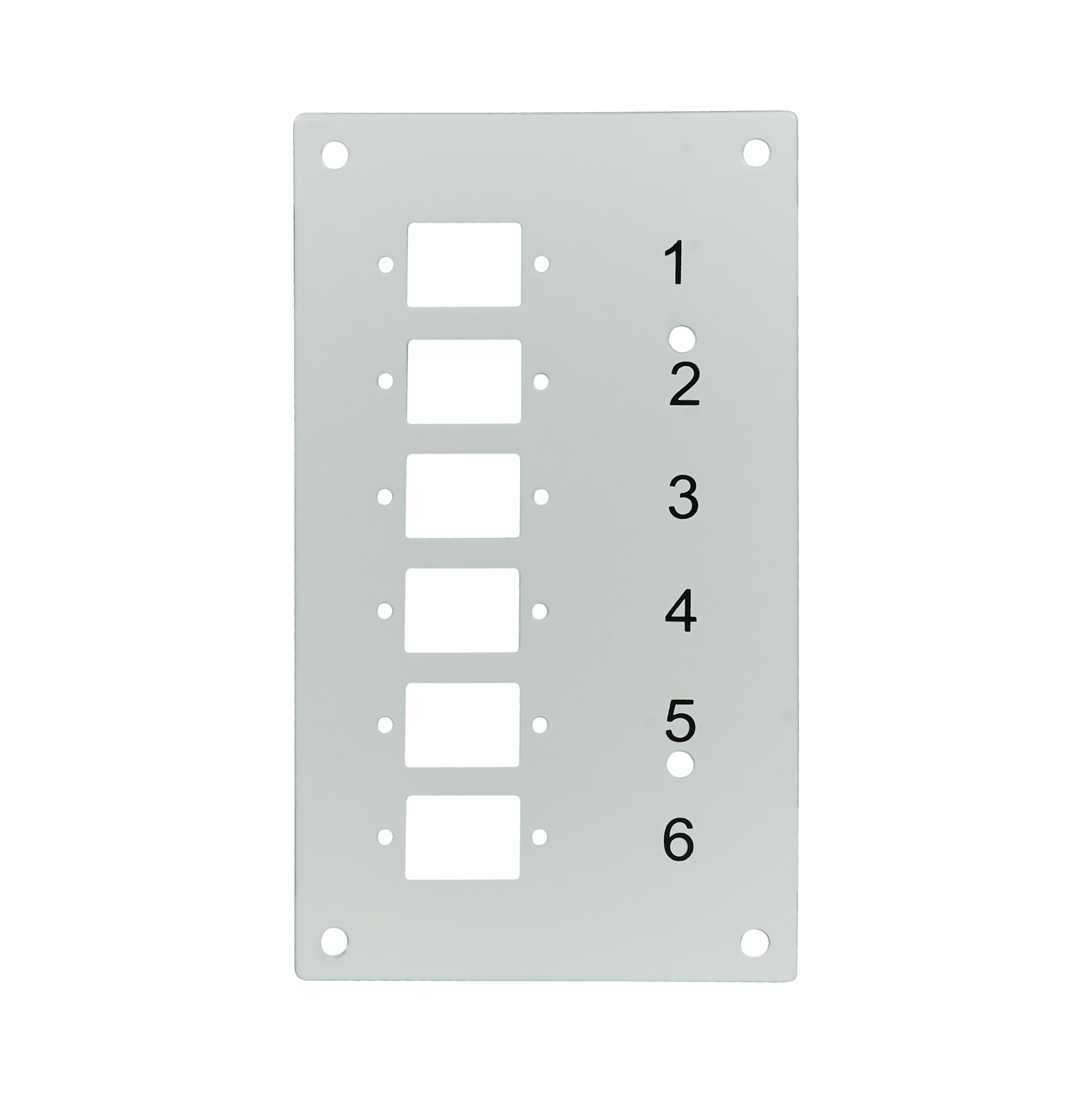Front plate for 6 x SC-S, LC-D, E2000® with 2.8mm mounting holes