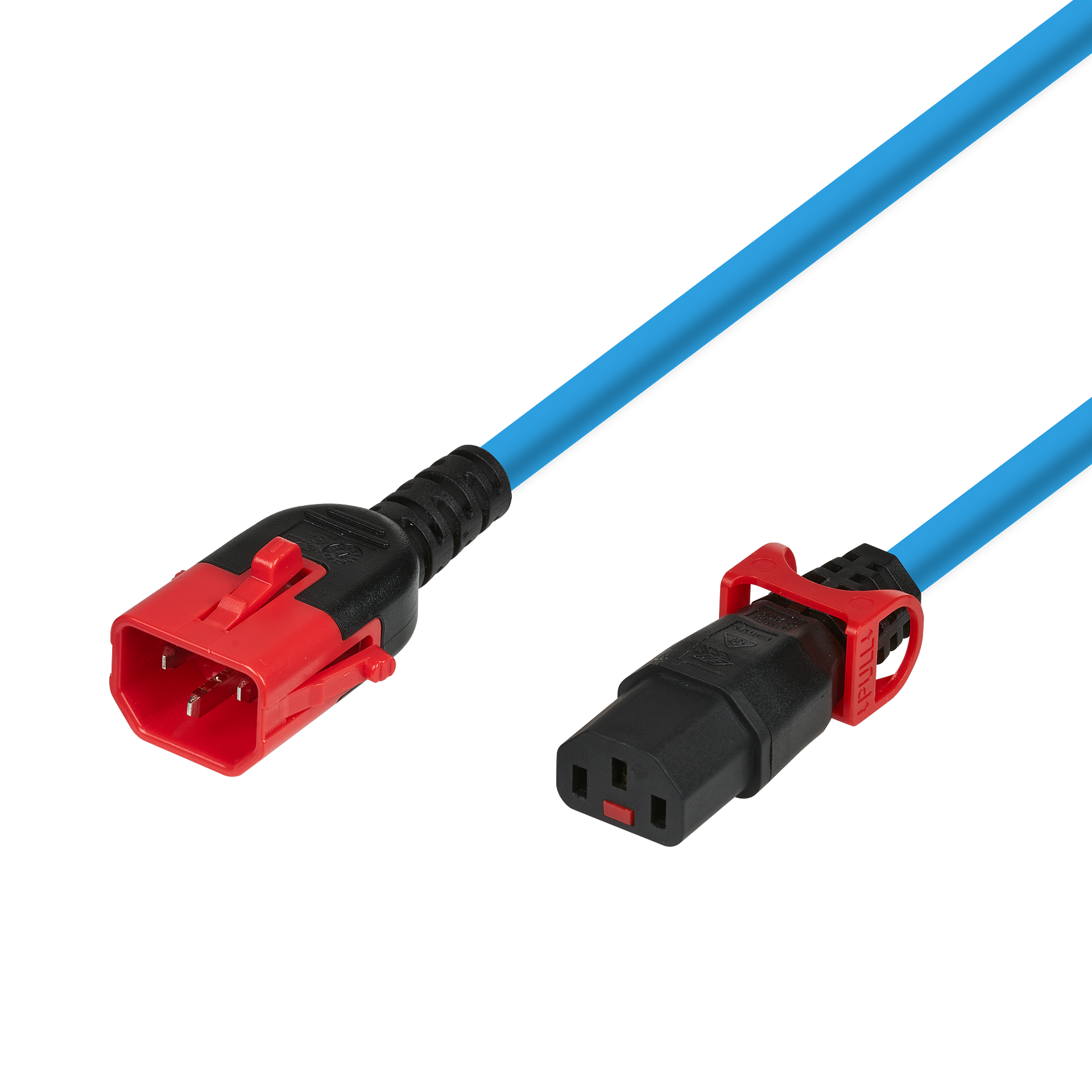 Extension Cable C14 - C13, Blue, Dual Lock, 2 m