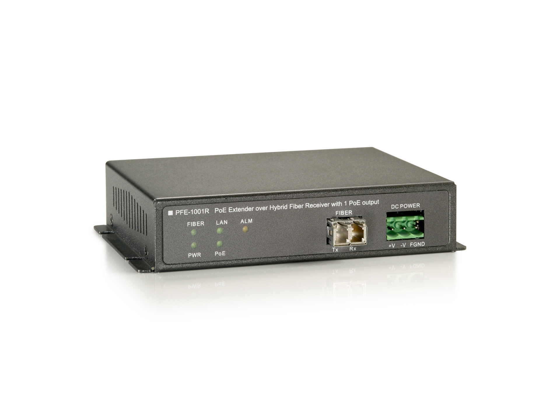 PoE Extender over Hybrid Fiber, Receiver with ,1PoE Output