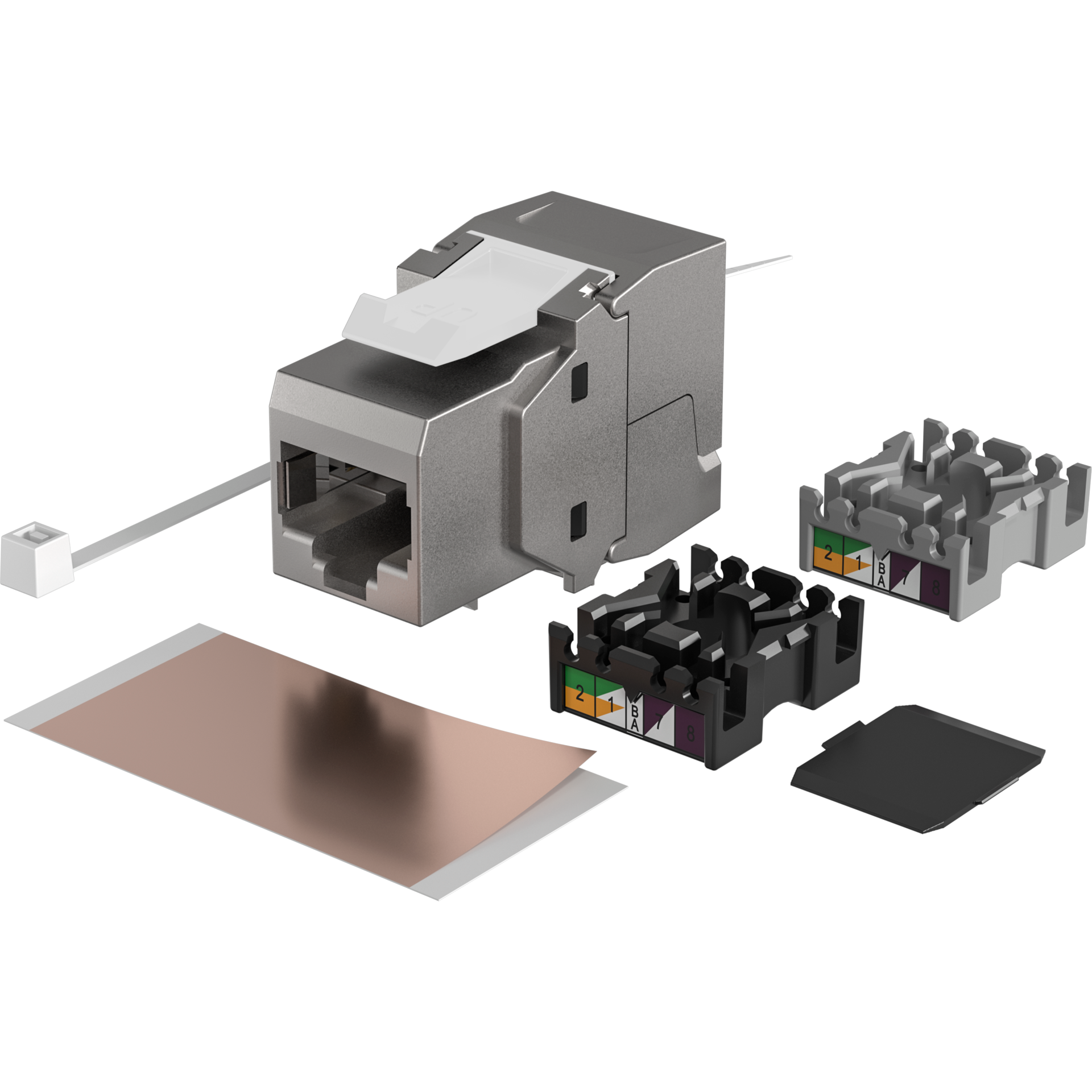 RJ45 Keystone STP, Cat.6, 250 MHz