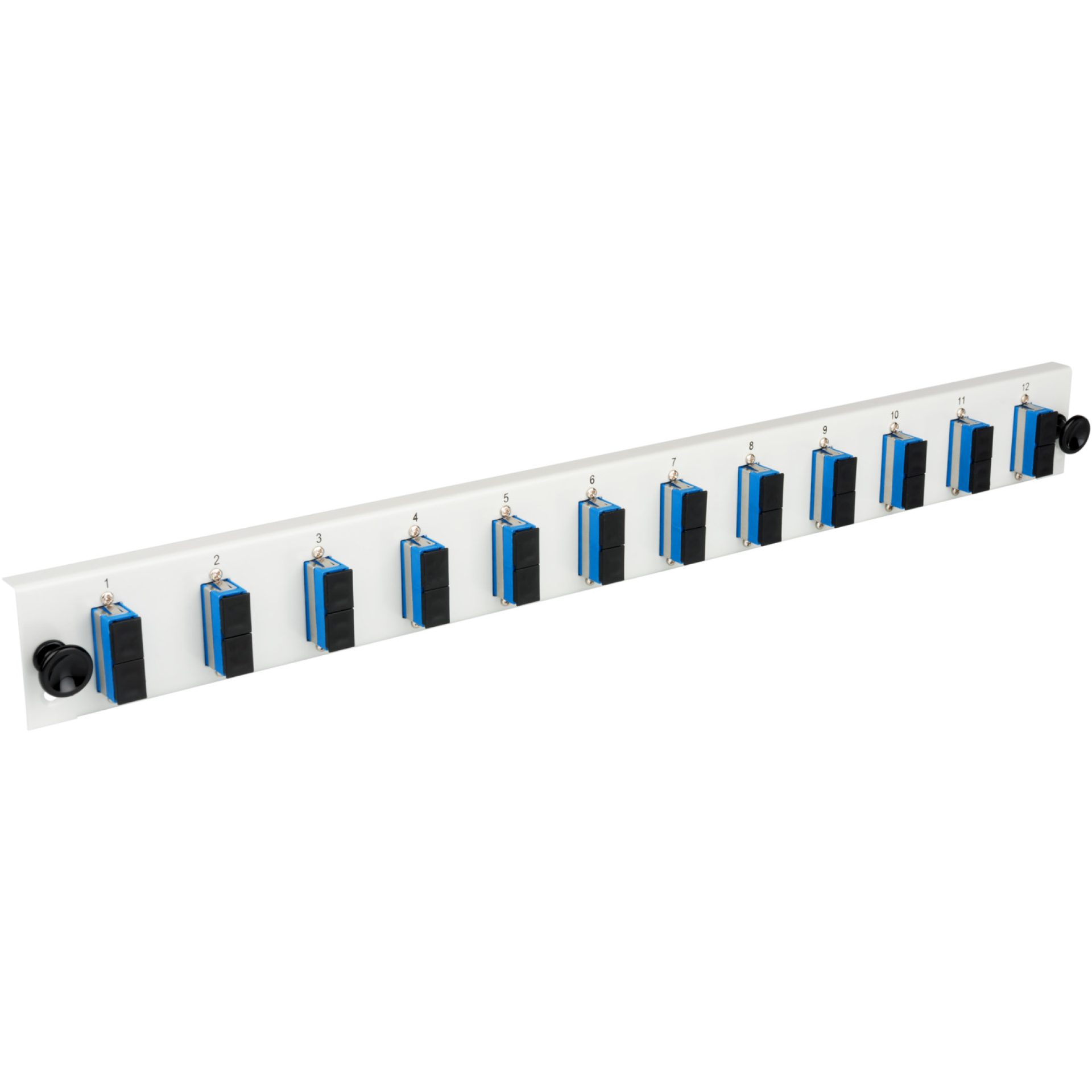 Frontblende 12 x SC Simplex/E2000® ,Simplex/MTRJ/LC Duplex, grau