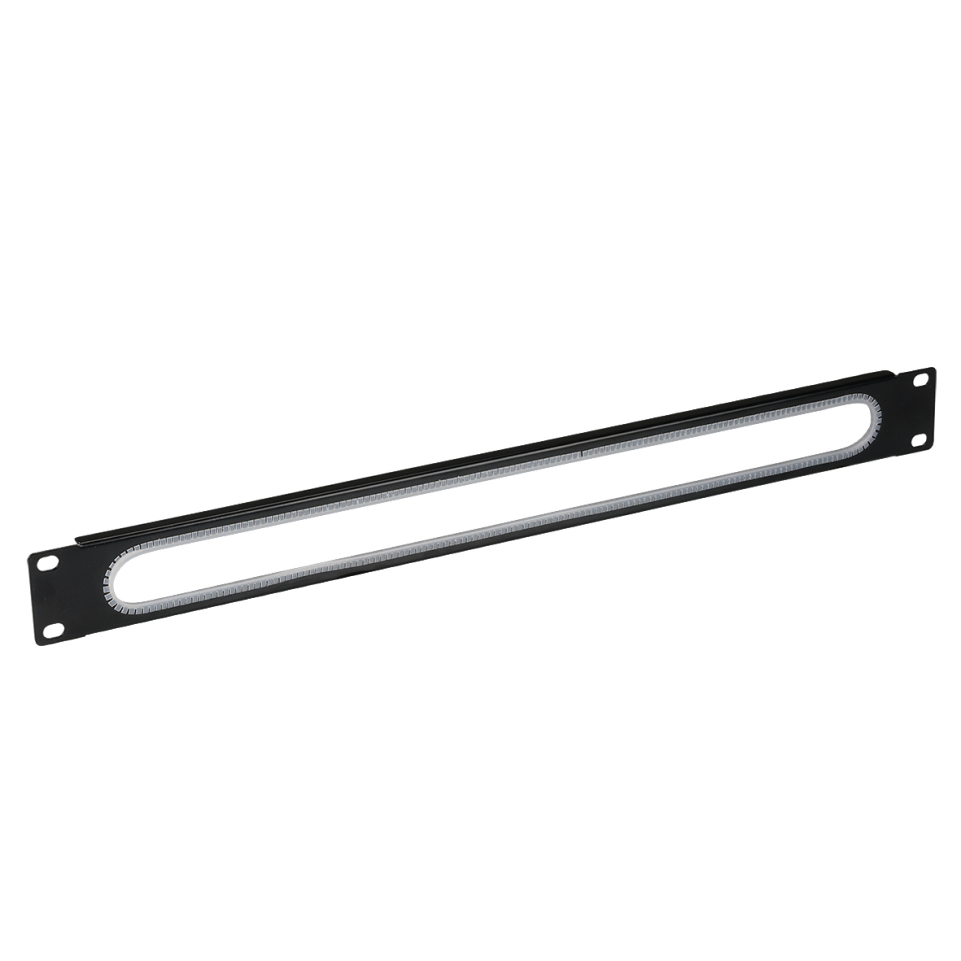 19" 1U Cable Feedtrough Panel, Edge Protection, Steel RAL7035