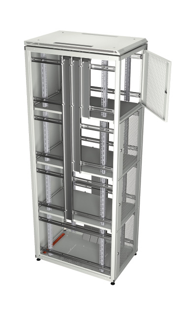 Co-Location Rack PRO, 4 x 10HE, 800x1000,mm, F+R 1-tlg. perforiert, RAL7035