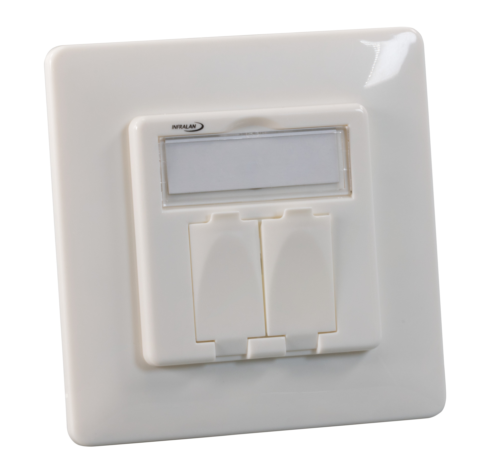 INFRALAN® 2-Port Rahmenset, RAL9010, für alle INFRALAN® Keystone Module