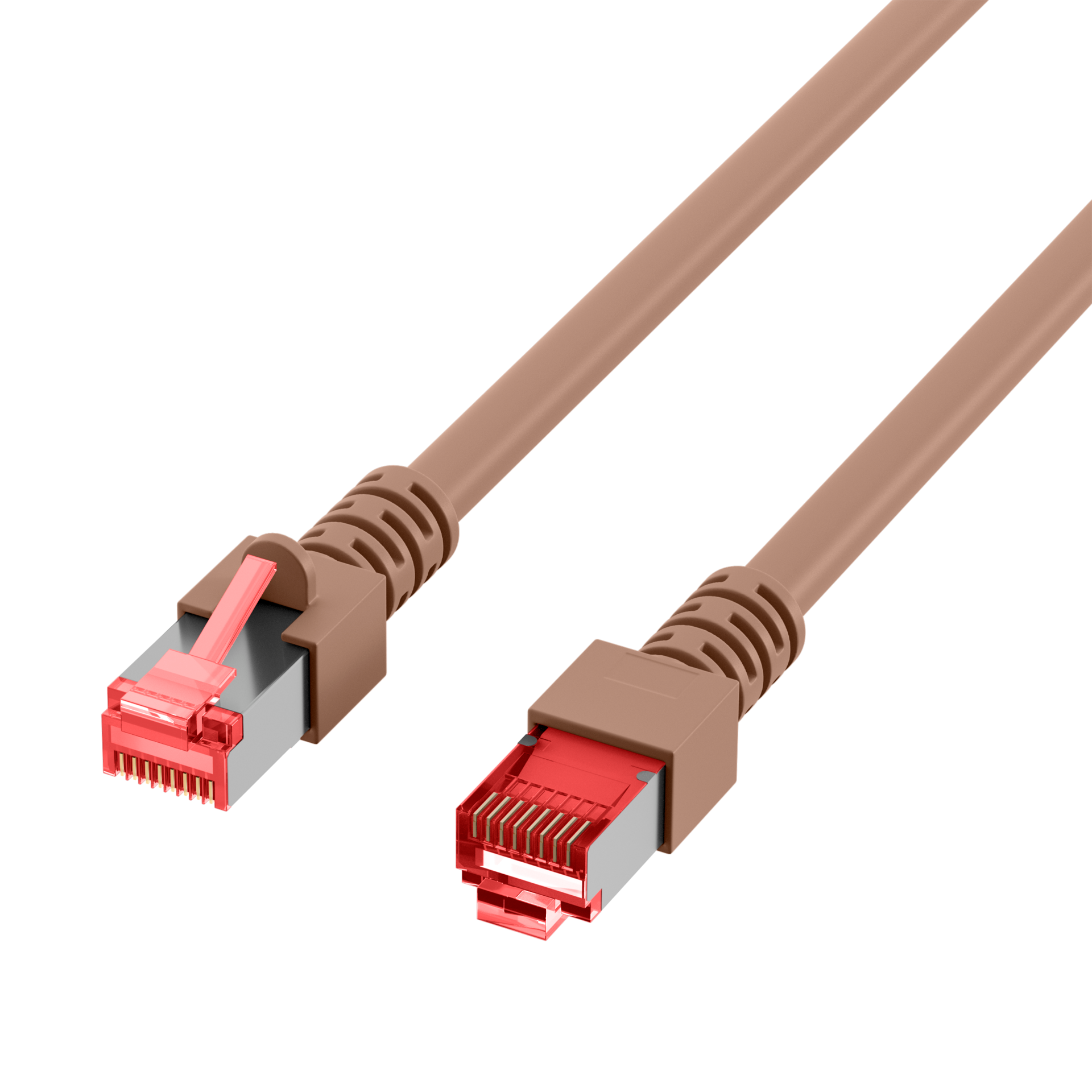 RJ45 Patchkabel Cat.6 S/FTP LSZH  braun 0,25m