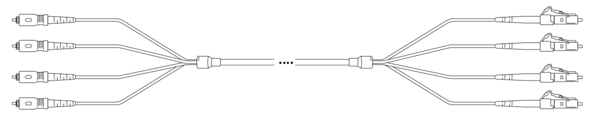 Breakout I-V(ZN) HH OS2 9/125µm LC/SC 12E 1,0m