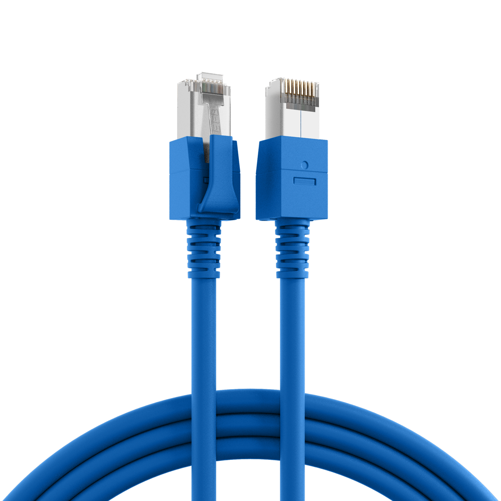 RJ45 Patchkabel Cat.6A S/FTP FRNC VC LED blau 1m