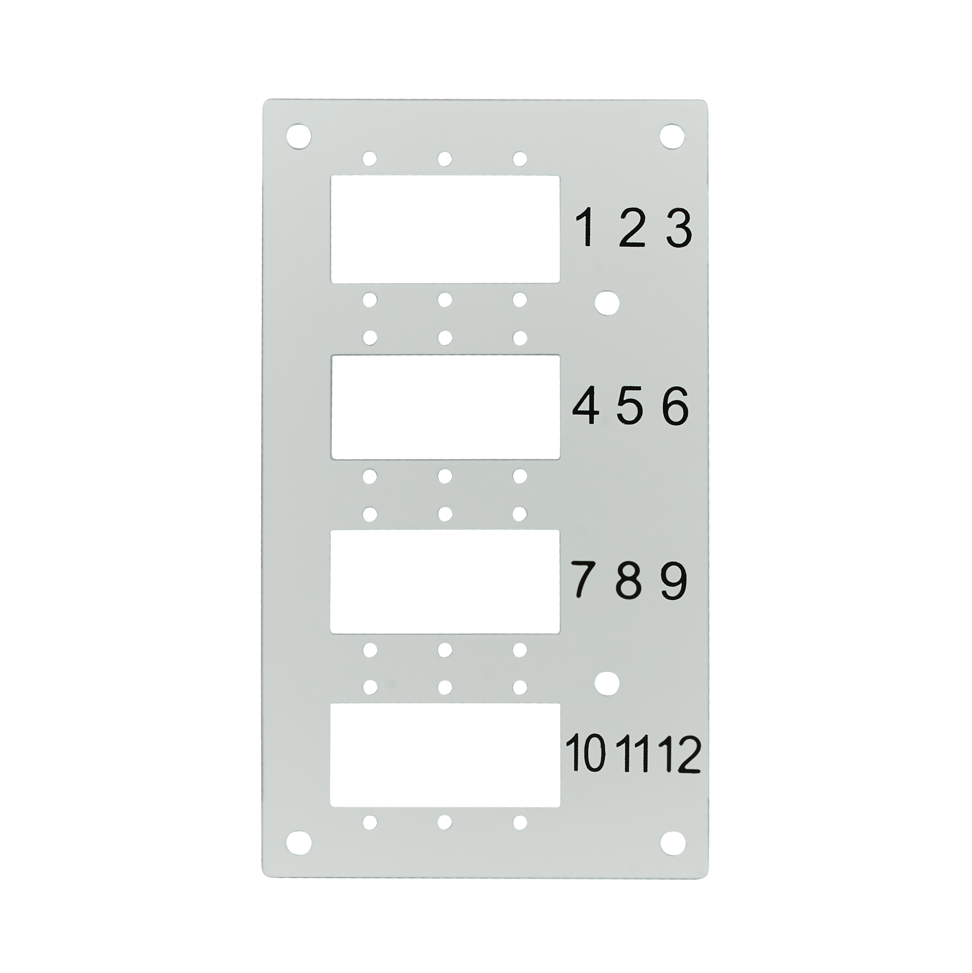 Frontblende für12 x SC-S, LC-D, E2000® mit 2,8mm Schraublöcher