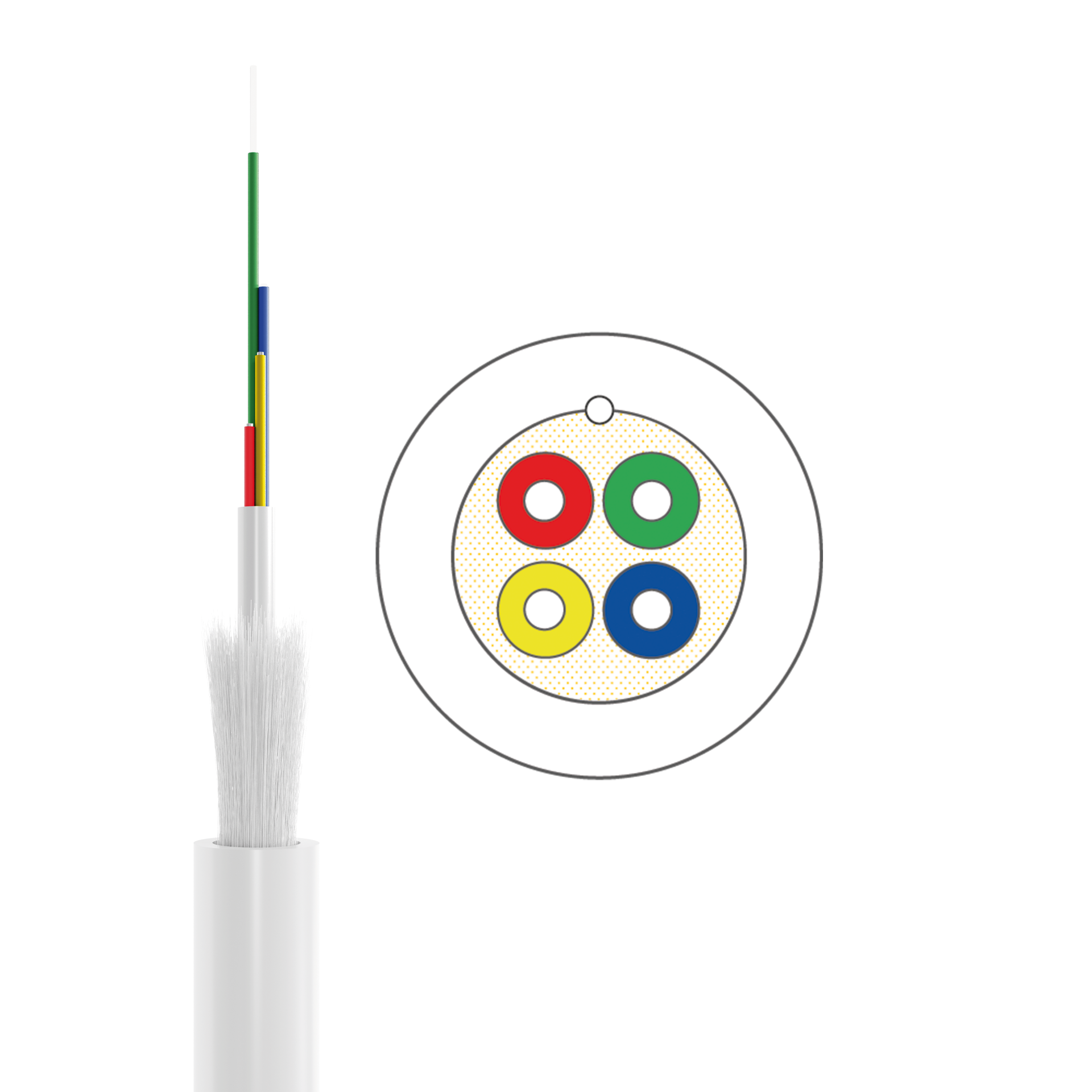 UC home fibre idrop 250 drag & blow I-DH OS2 4E (1x4) B2ca 400N LSZH weiss G657
