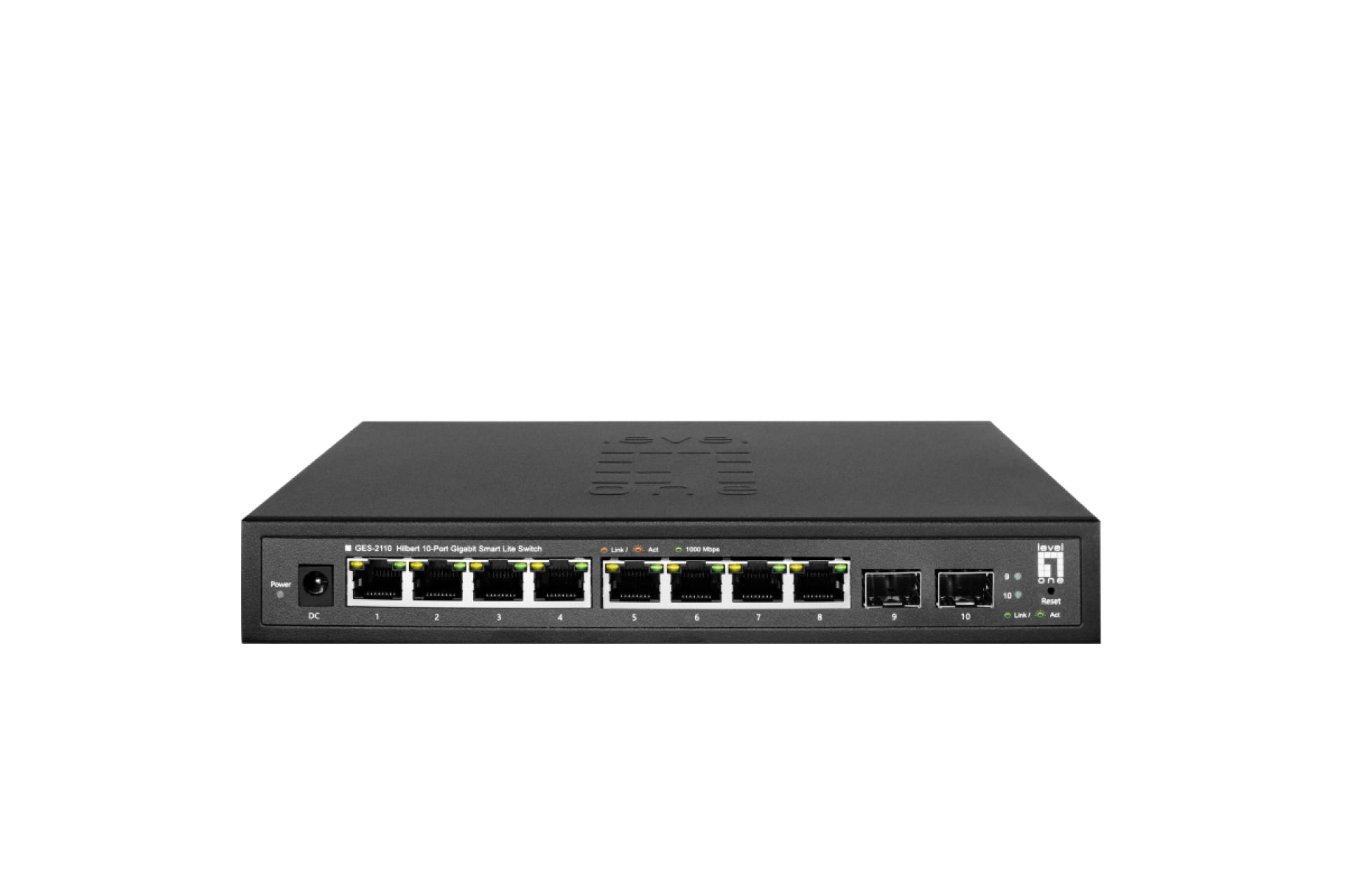 Hilbert 10-Port Gigabit Smart Lite Switch, 8xGigabit RJ45 2xGigabit SFP