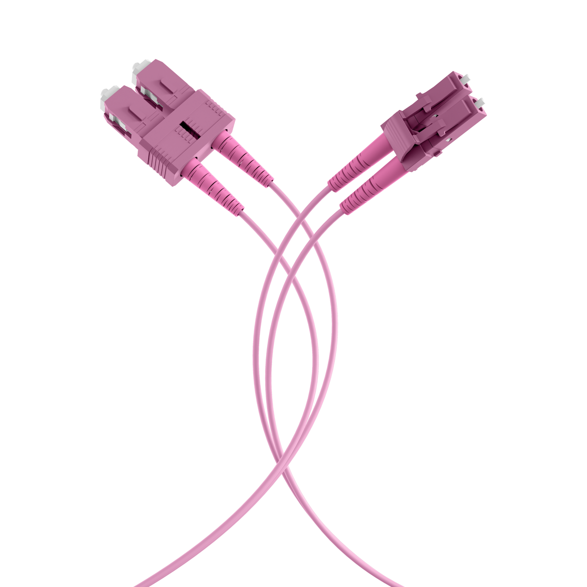 Duplex Patchkabel LC-SC OM4 0,5m LSZH 1,2mm erikaviolett
