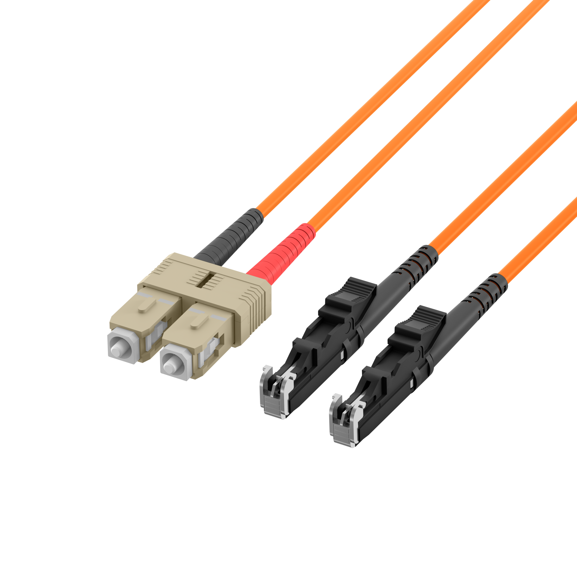 Duplex Patchkabel E2000®-SC OM2 0,5m LSZH 3mm orange