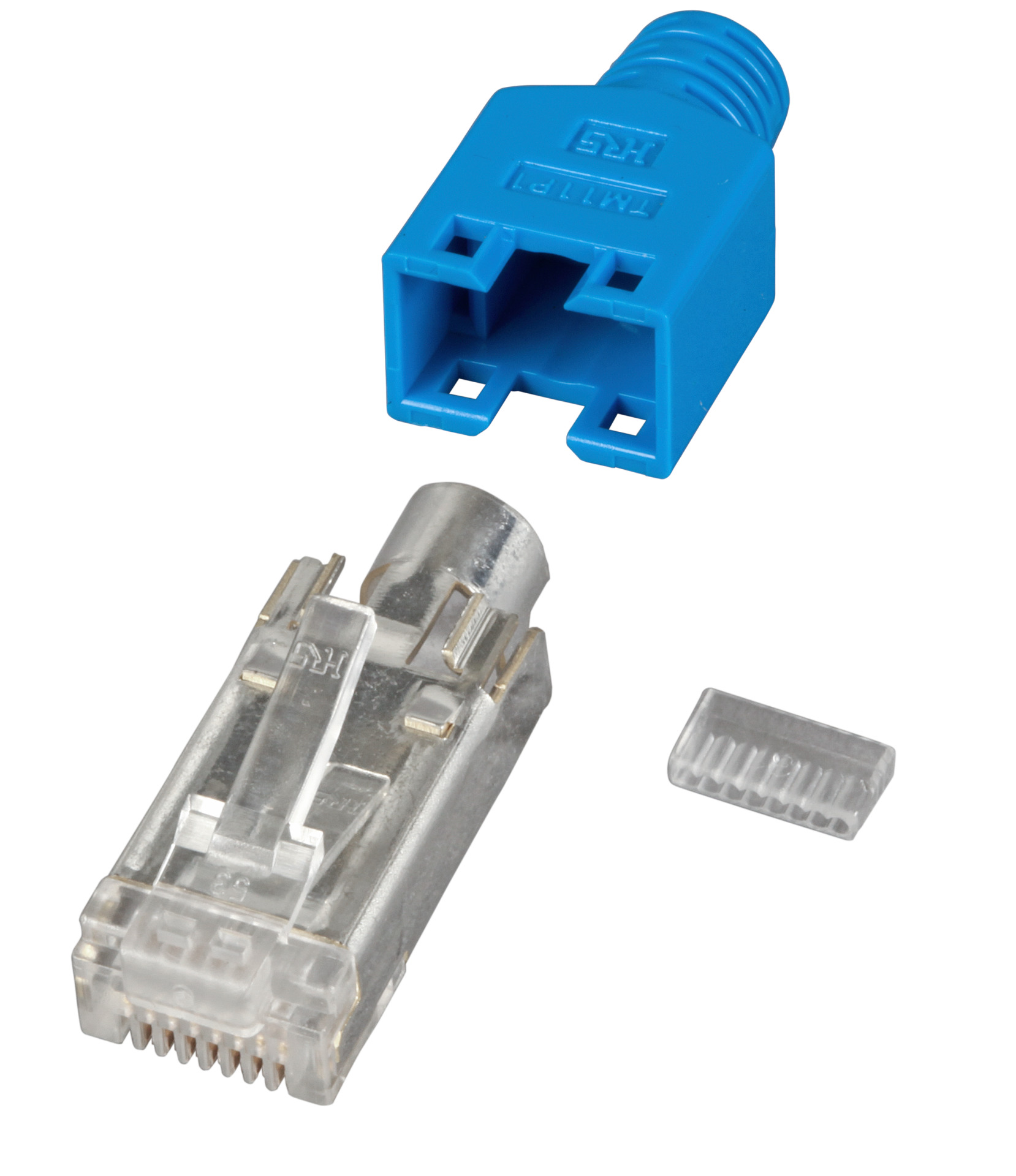 RJ45-Hirose Stecker STP, TM11 blau, 50 Stück, 3 Elemente, Cat.5e