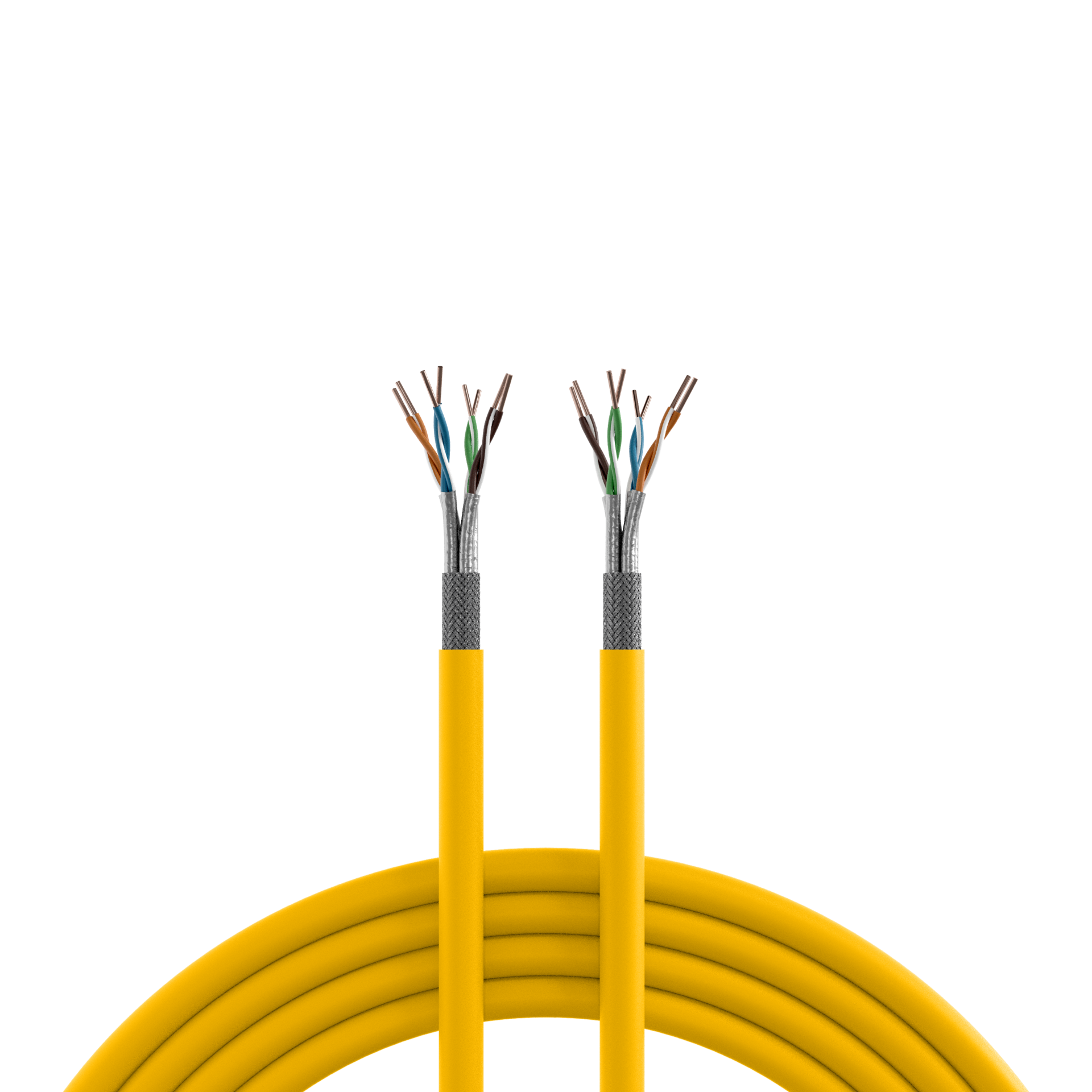 INFRALAN® Cat.7A 1250 AWG23 S/FTP 4P CPR Cca rape yellow RAL1021, 500m