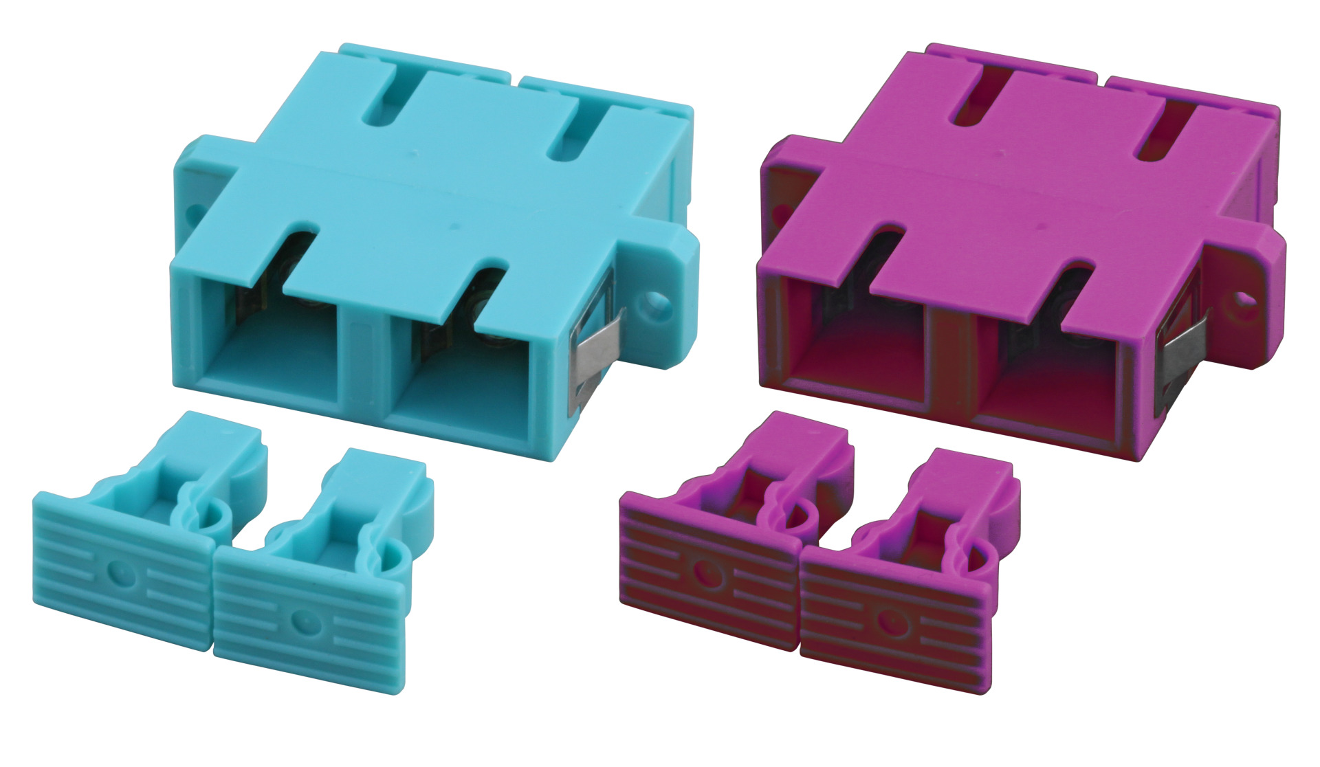 INFRALAN® Adapter SC-Duplex OM3 Plastic aqua, Housing: SC-Duplex