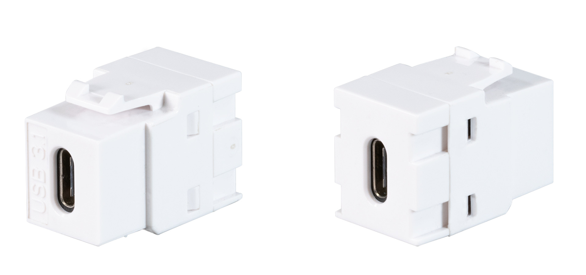 USB 3.2 Typ-C Keystone Adapter, white, Type-C-Female/C-Female 10Gbit/s, 60W