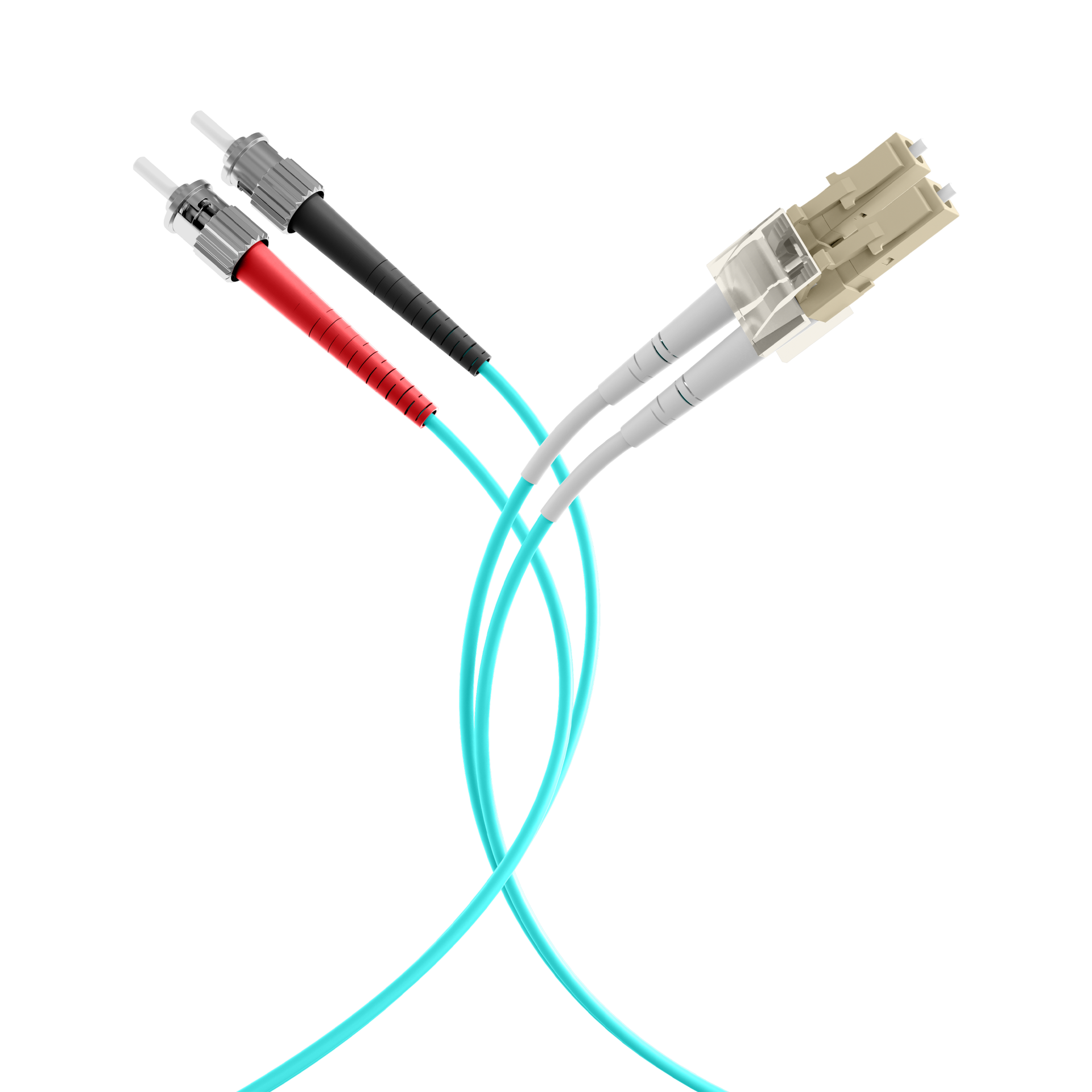 Duplex Patchkabel LC-ST OM3 0,5m LSZH 2mm aqua