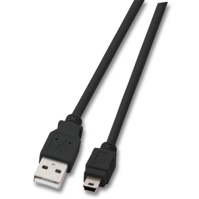 USB2.0 Connection Cable A-Mini B (5pol), M-M, 5.0m, grey, Classic