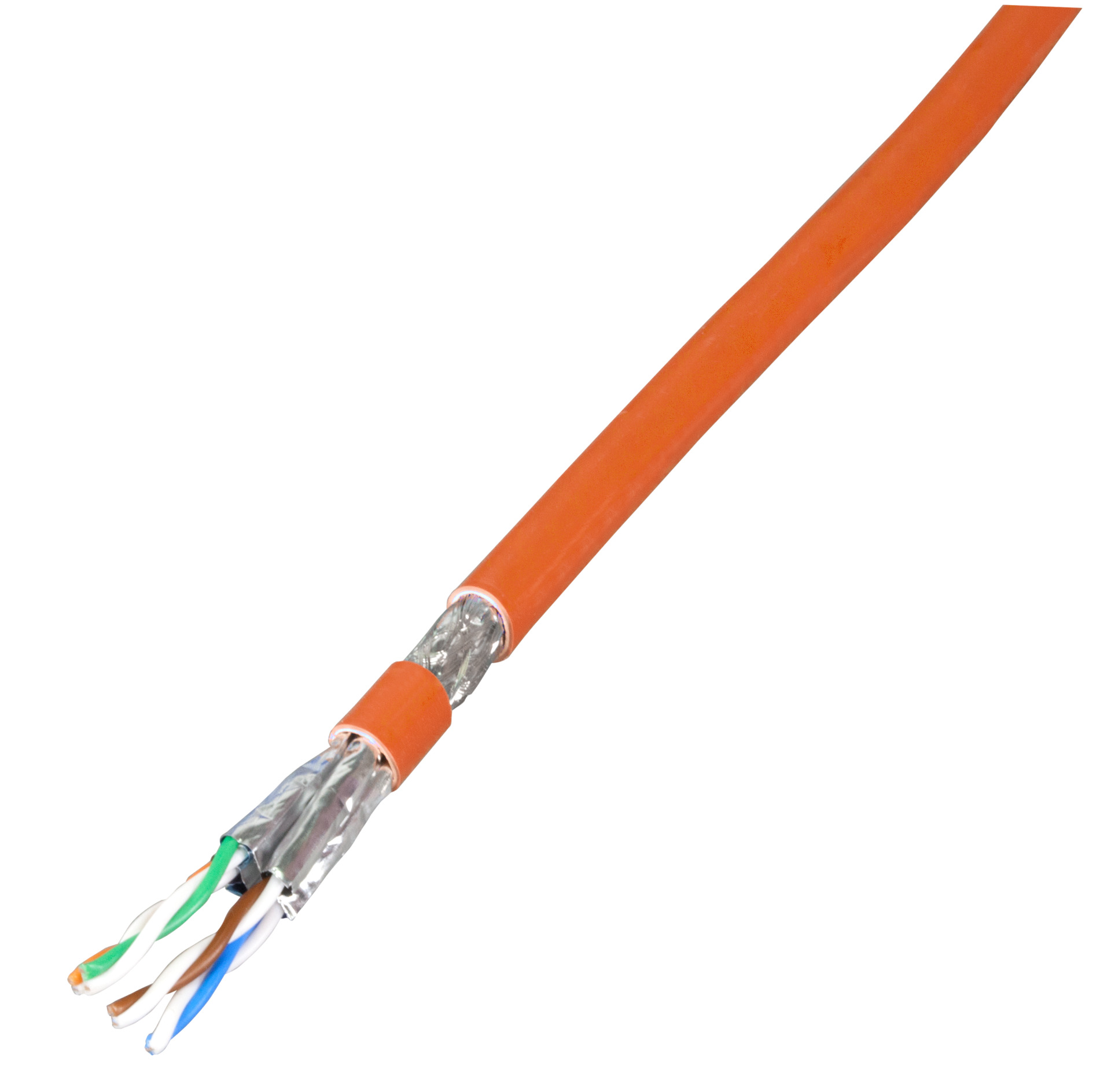 INFRALAN® Cat.7A 1200 AWG22, S/FTP 4P CPR B2ca orange RAL 2003