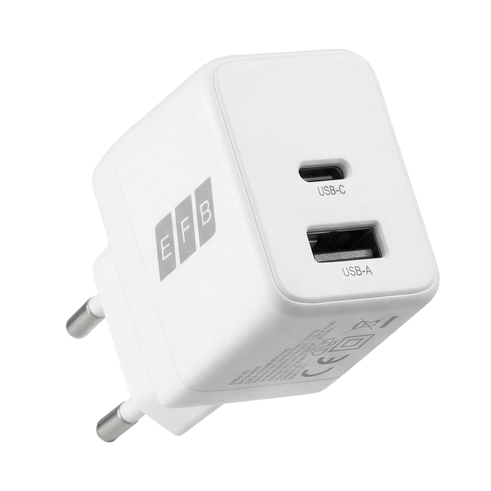 Ladegerät 30W USB-C + USB-A Set PD3.0 GaN QC3.0 inkl. 2m USB-C Ladekabel weiß