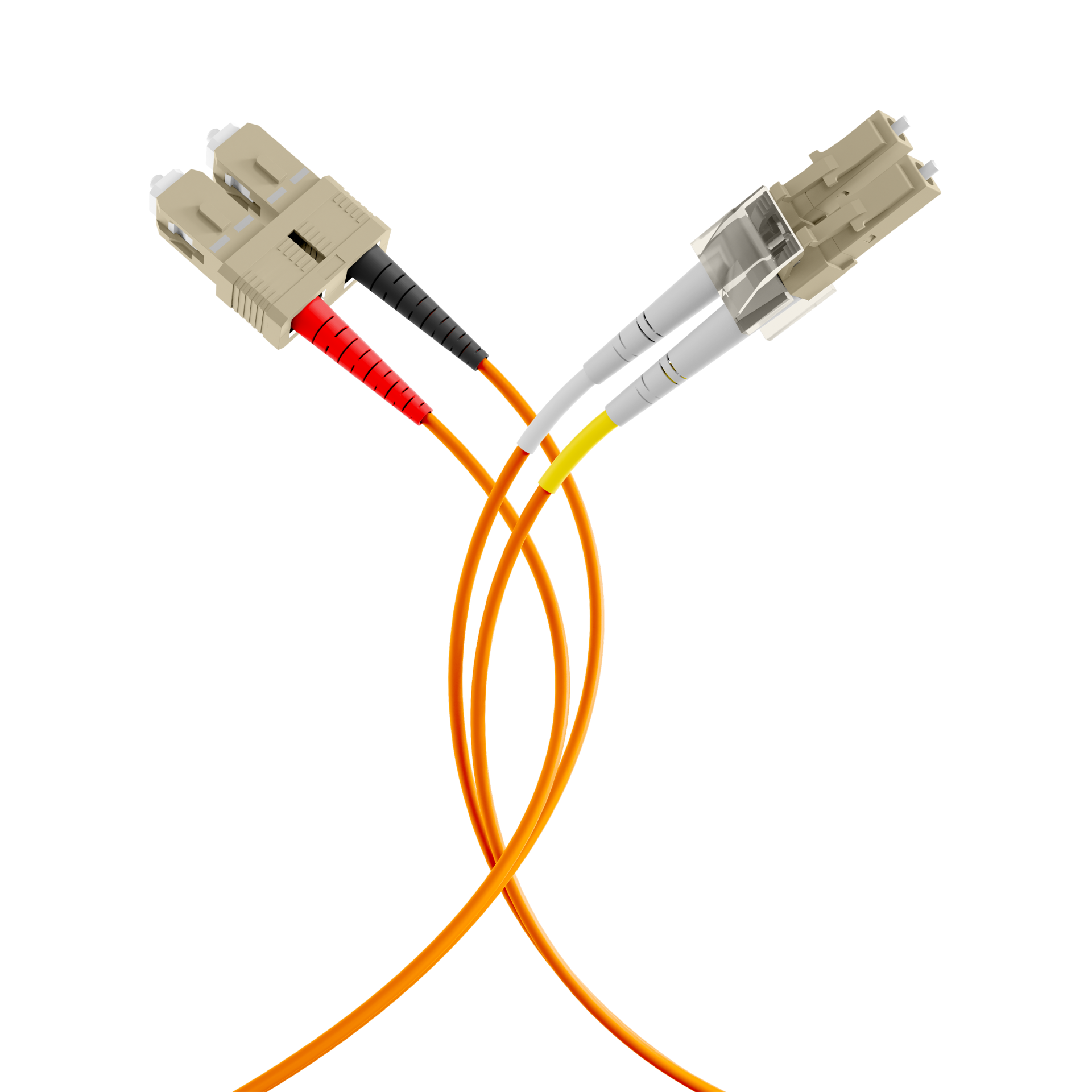 Duplex Patchkabel Flat-Twin LC-SC OM2 50m LSZH 3x5mm orange