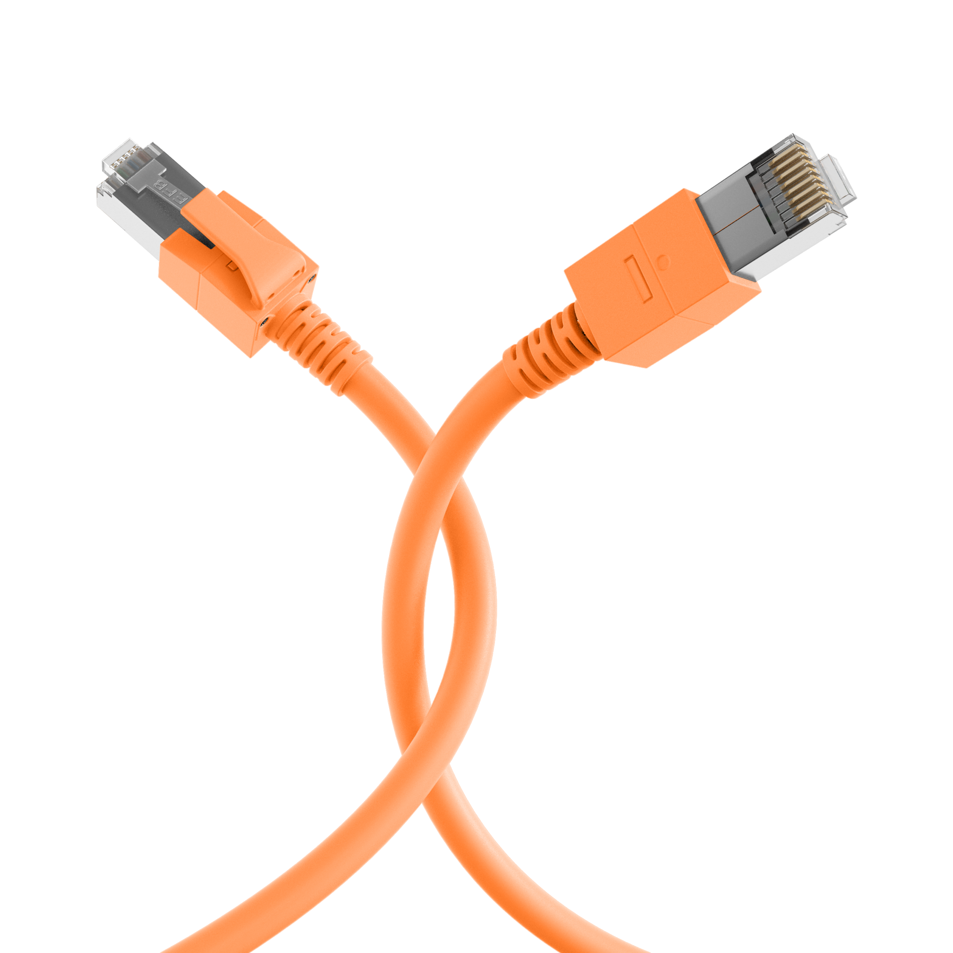 RJ45 Patchkabel Cat.6A S/FTP FRNC VC LED orange 15m