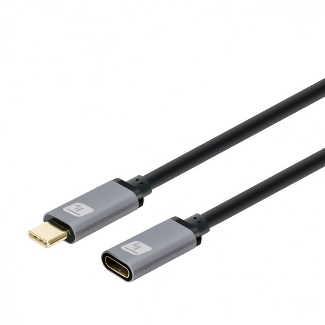 USB3.2 Gen.2 Cable M Typ-C - F USB Typ-C Black 1 m