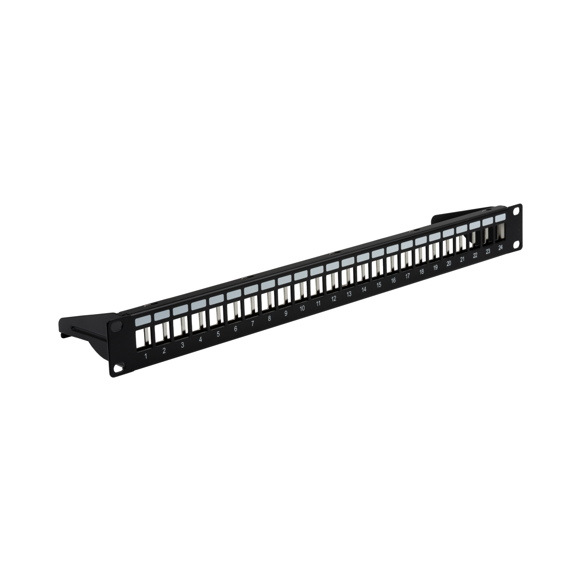 Verteilerfeld 19" 1HE, 24-Port, Metall, klappbar, schwarz RAL9005