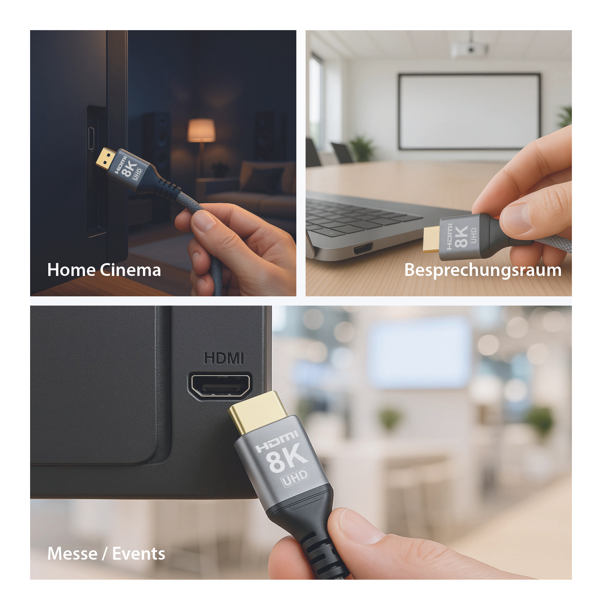 HDMI Glasfaserkabel AOC aktiv 8K60Hz 48 Gbit/s 10m schwarz komp.mit HDMI 2.1/2.0