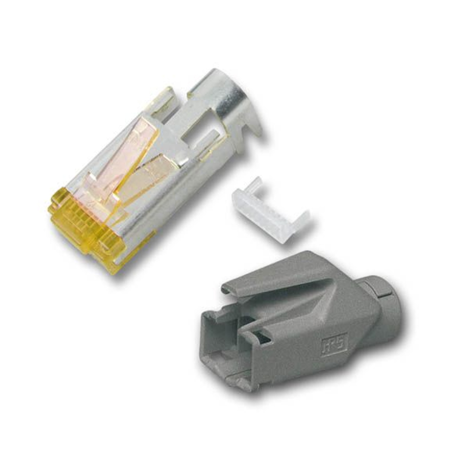 RJ45-Hirose Connector TM31 grey, 50 pcs., 3 Elements, Cat.6A