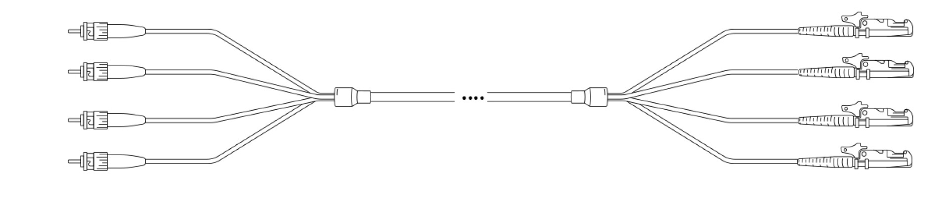 Breakout I-V(ZN) HH OS2 9/125µm ST/E2000® 4E 1,0m