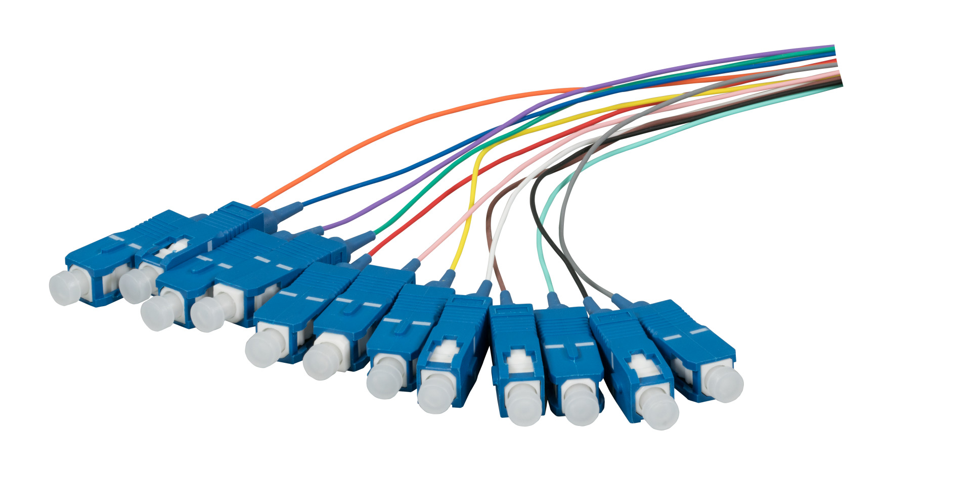 Faserpigtail SC/APC 9/125µ G657A2,12-farbiger Satz, 2m