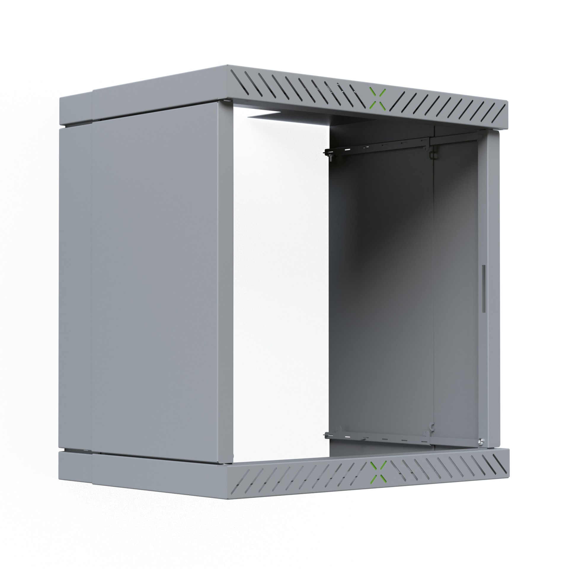 Verkleidung für X-Rack Wandgehäuse ohne Tür 12HE grau RAL7035 2/3